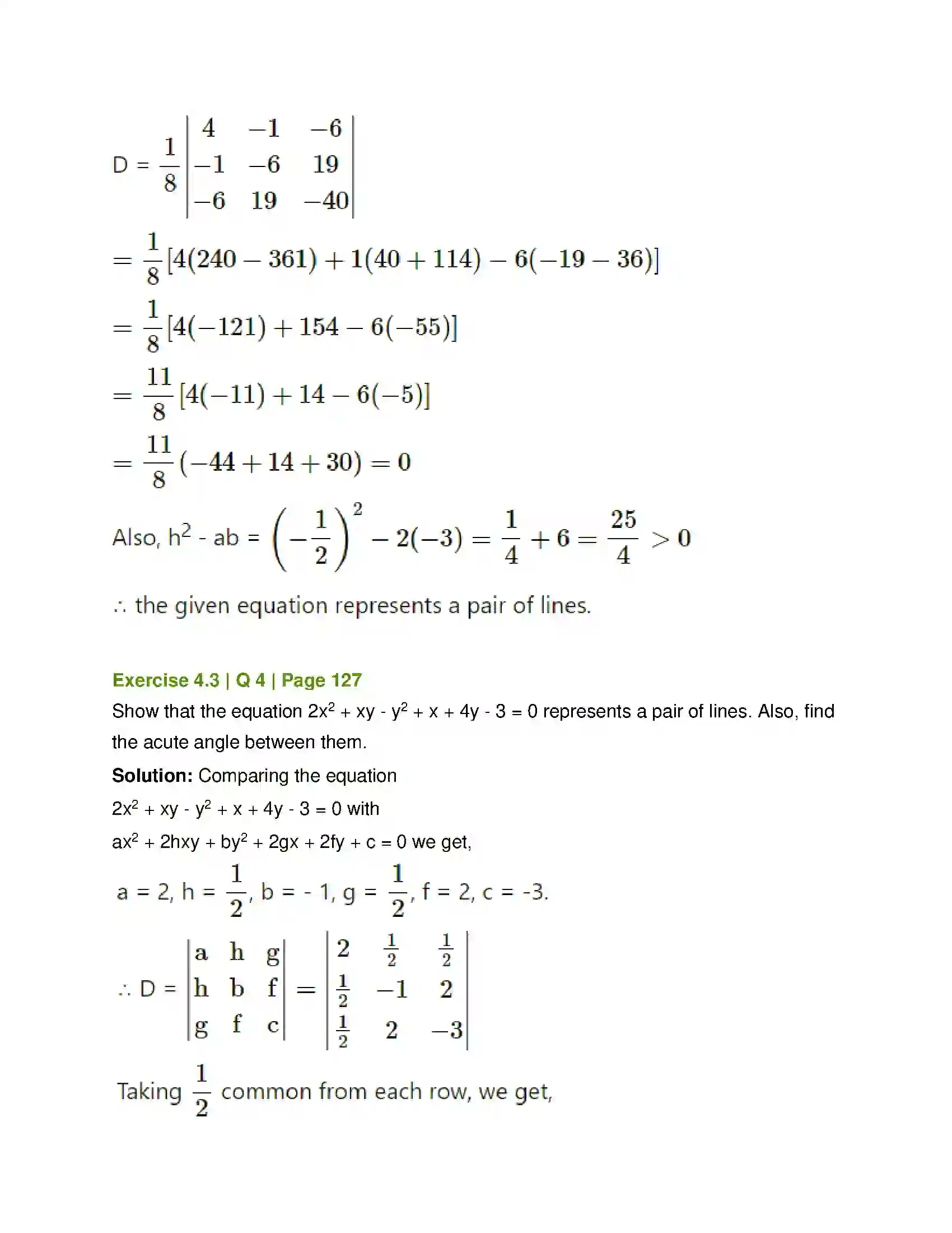 Maharashtra Board Class 12th Mathematics & Statistics-1 (Arts & Science) Pair of Straight Lines Solution 28
