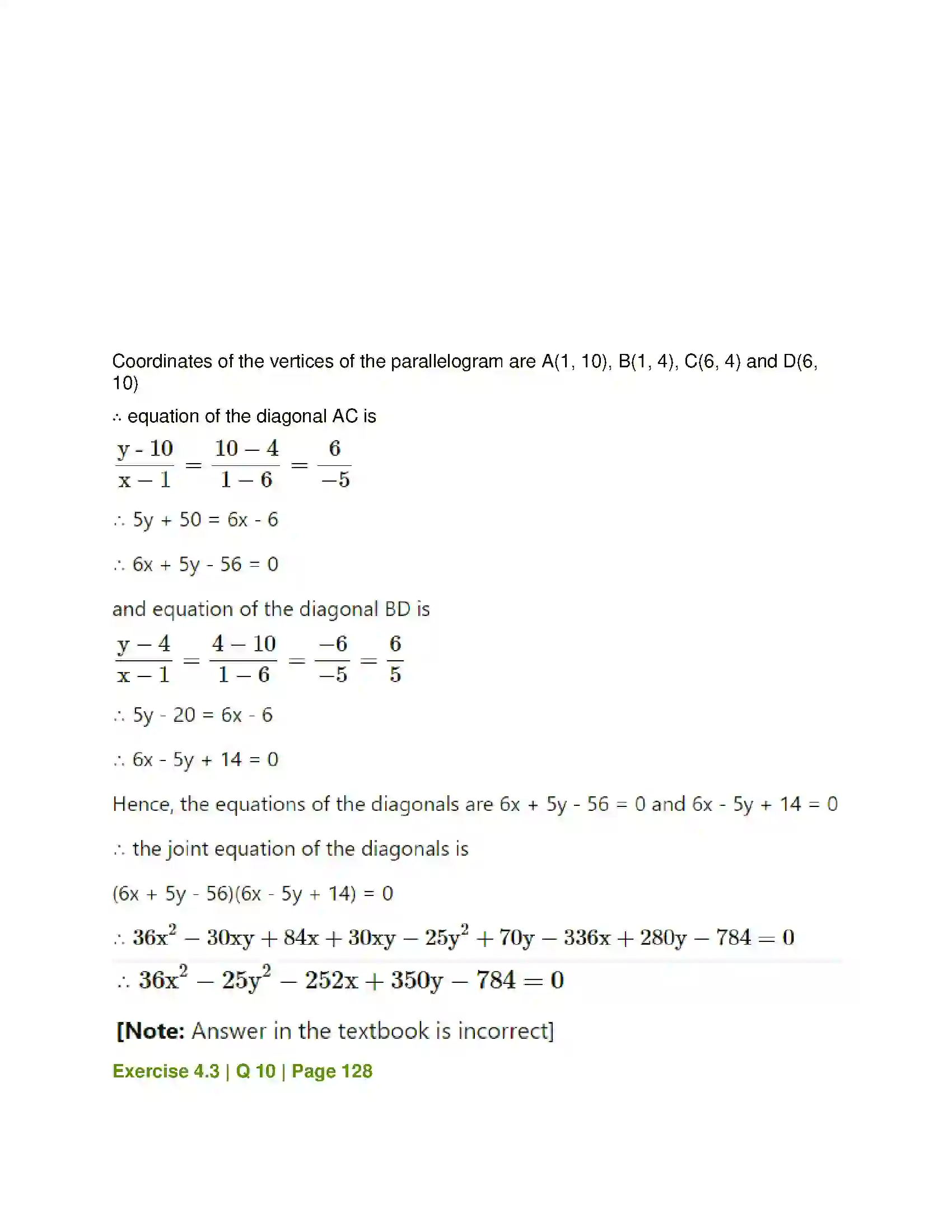 Maharashtra Board Class 12th Mathematics & Statistics-1 (Arts & Science) Pair of Straight Lines Solution 36
