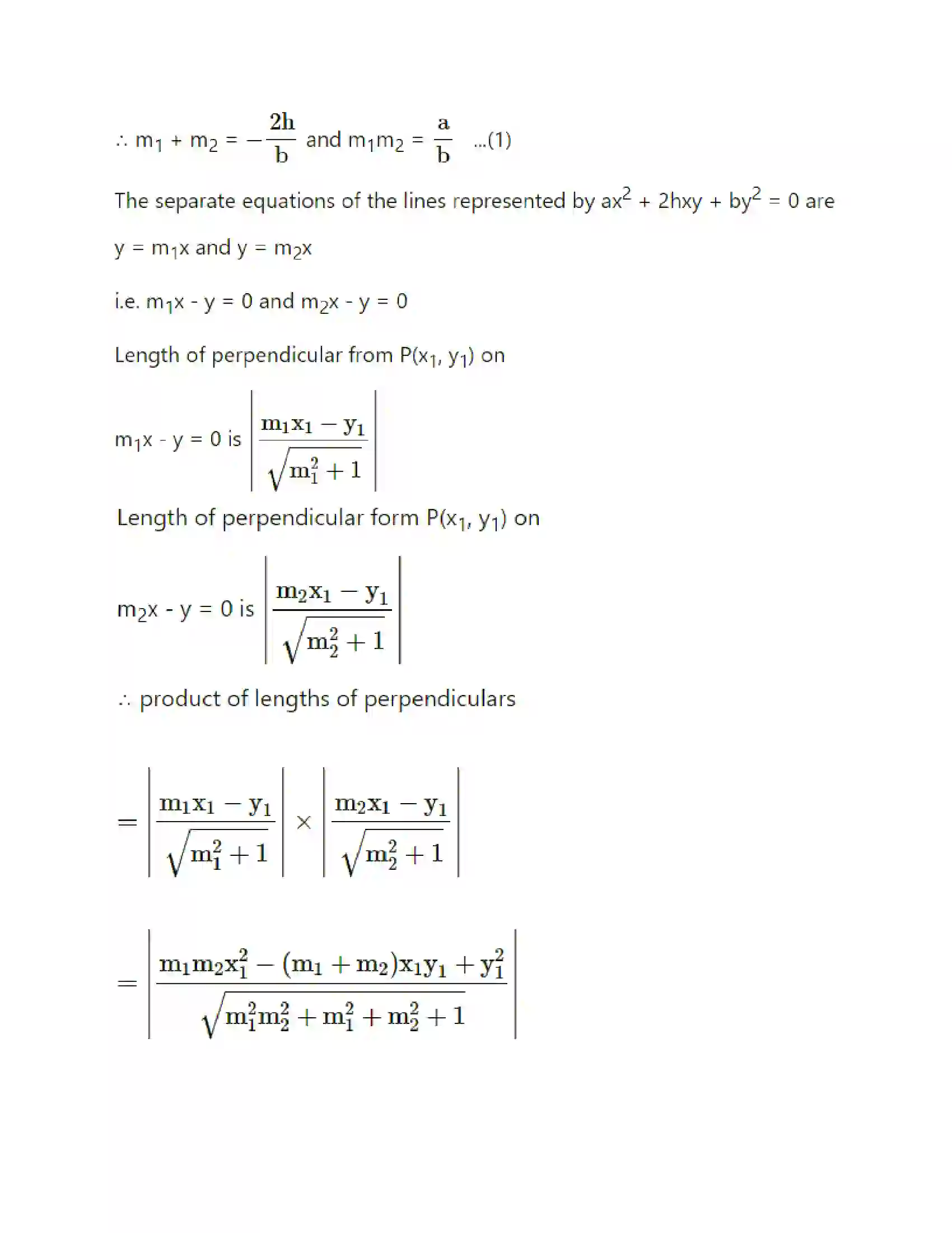 Maharashtra Board Class 12th Mathematics & Statistics-1 (Arts & Science) Pair of Straight Lines Solution 79