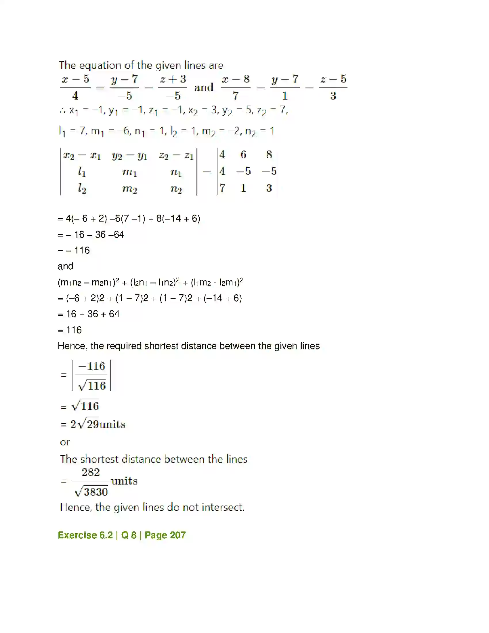 Maharashtra Board Class 12th Mathematics & Statistics-1 (Arts & Science) Line and Plane Solution 18