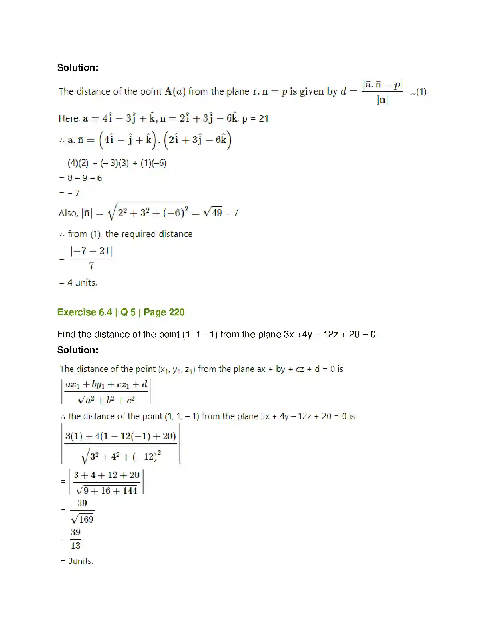 Maharashtra Board Class 12th Mathematics & Statistics-1 (Arts & Science) Line and Plane Solution 31