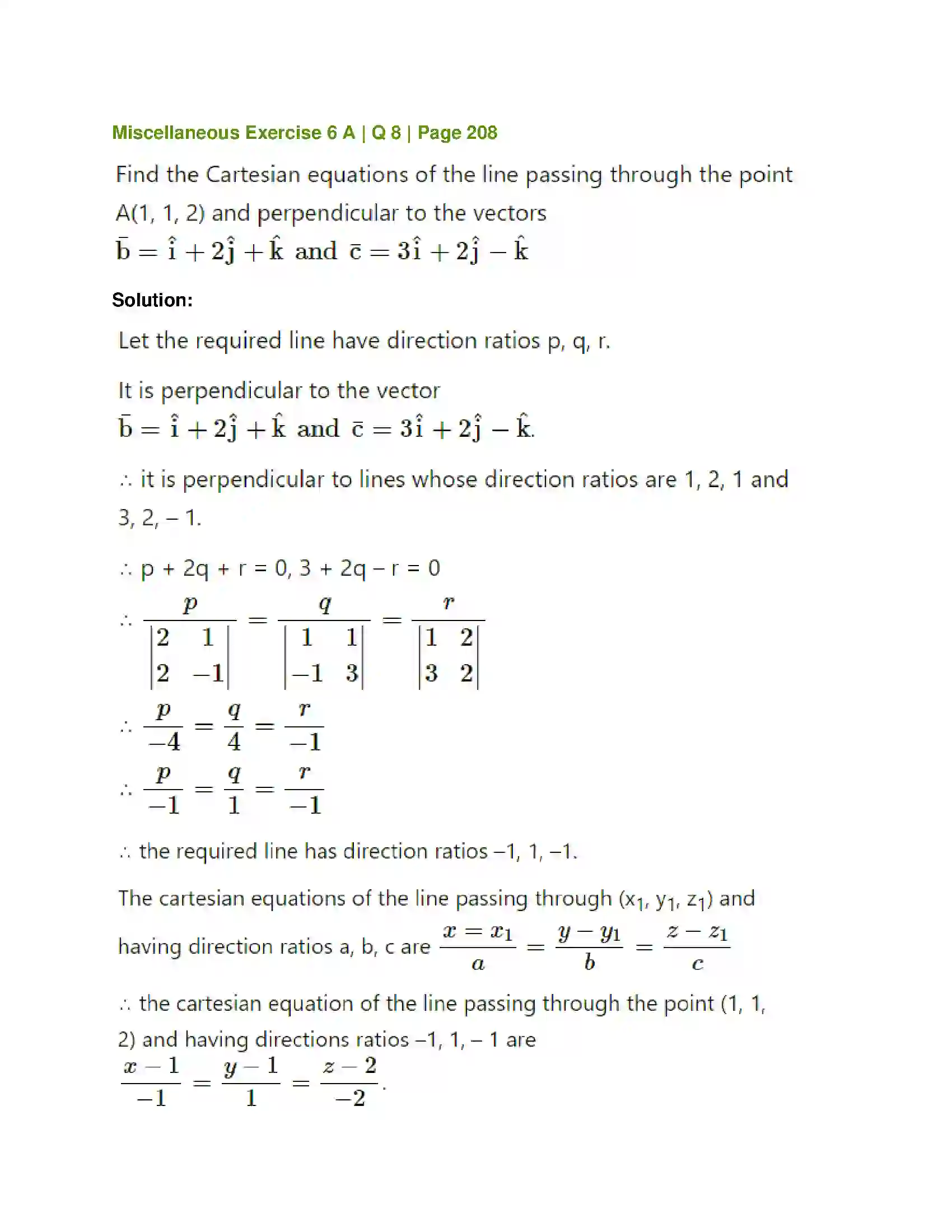 Maharashtra Board Class 12th Mathematics & Statistics-1 (Arts & Science) Line and Plane Solution 36