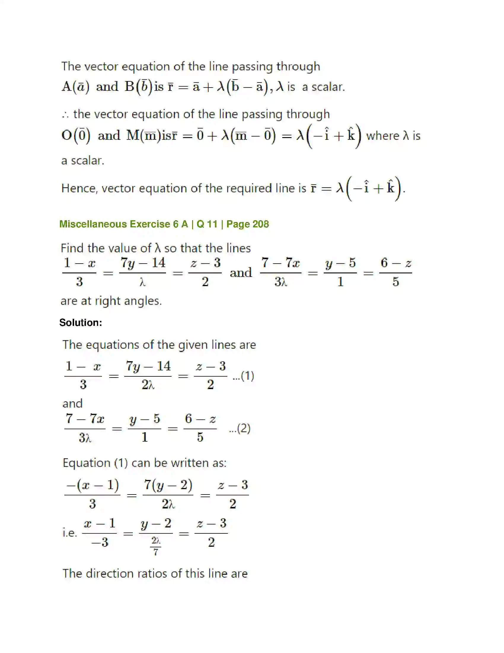 Maharashtra Board Class 12th Mathematics & Statistics-1 (Arts & Science) Line and Plane Solution 39