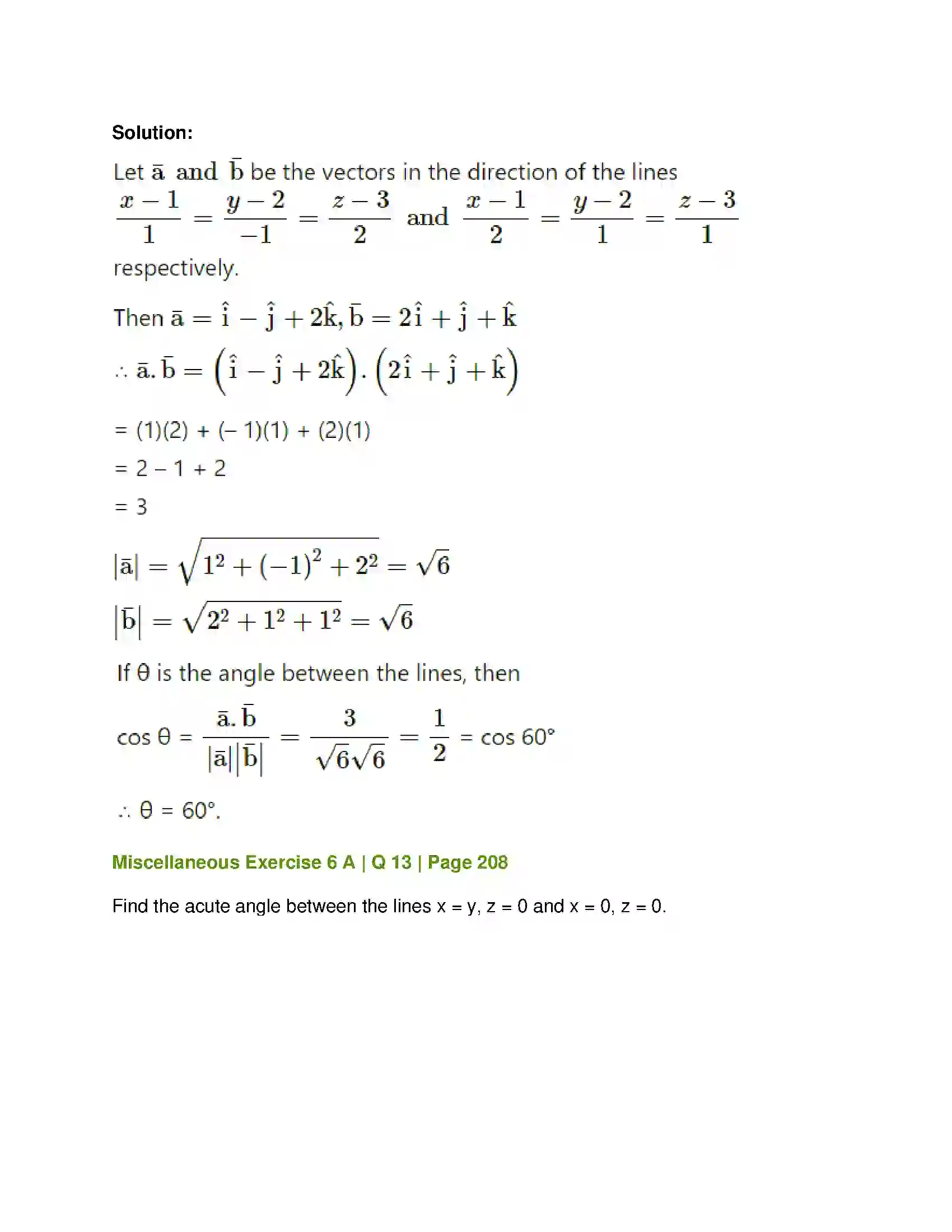 Maharashtra Board Class 12th Mathematics & Statistics-1 (Arts & Science) Line and Plane Solution 41