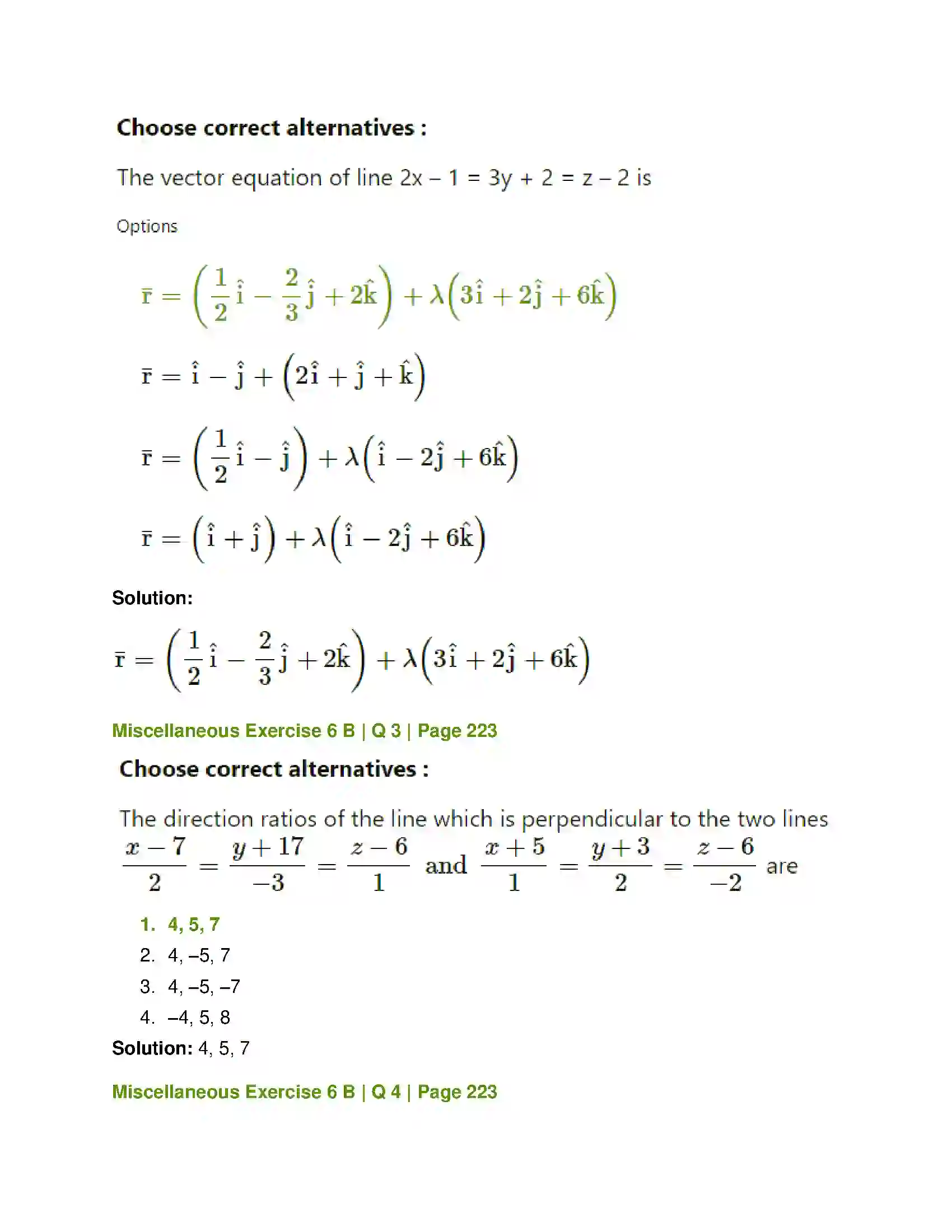 Maharashtra Board Class 12th Mathematics & Statistics-1 (Arts & Science) Line and Plane Solution 54