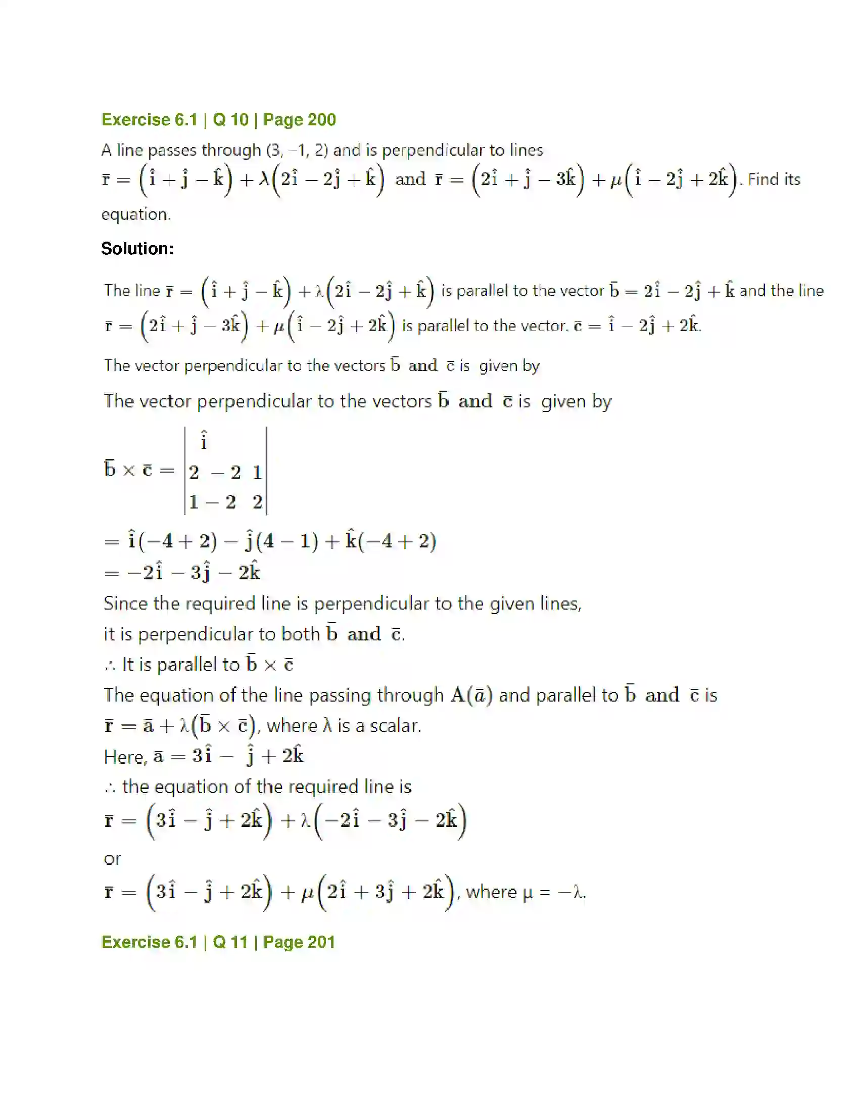 Maharashtra Board Class 12th Mathematics & Statistics-1 (Arts & Science) Line and Plane Solution 6