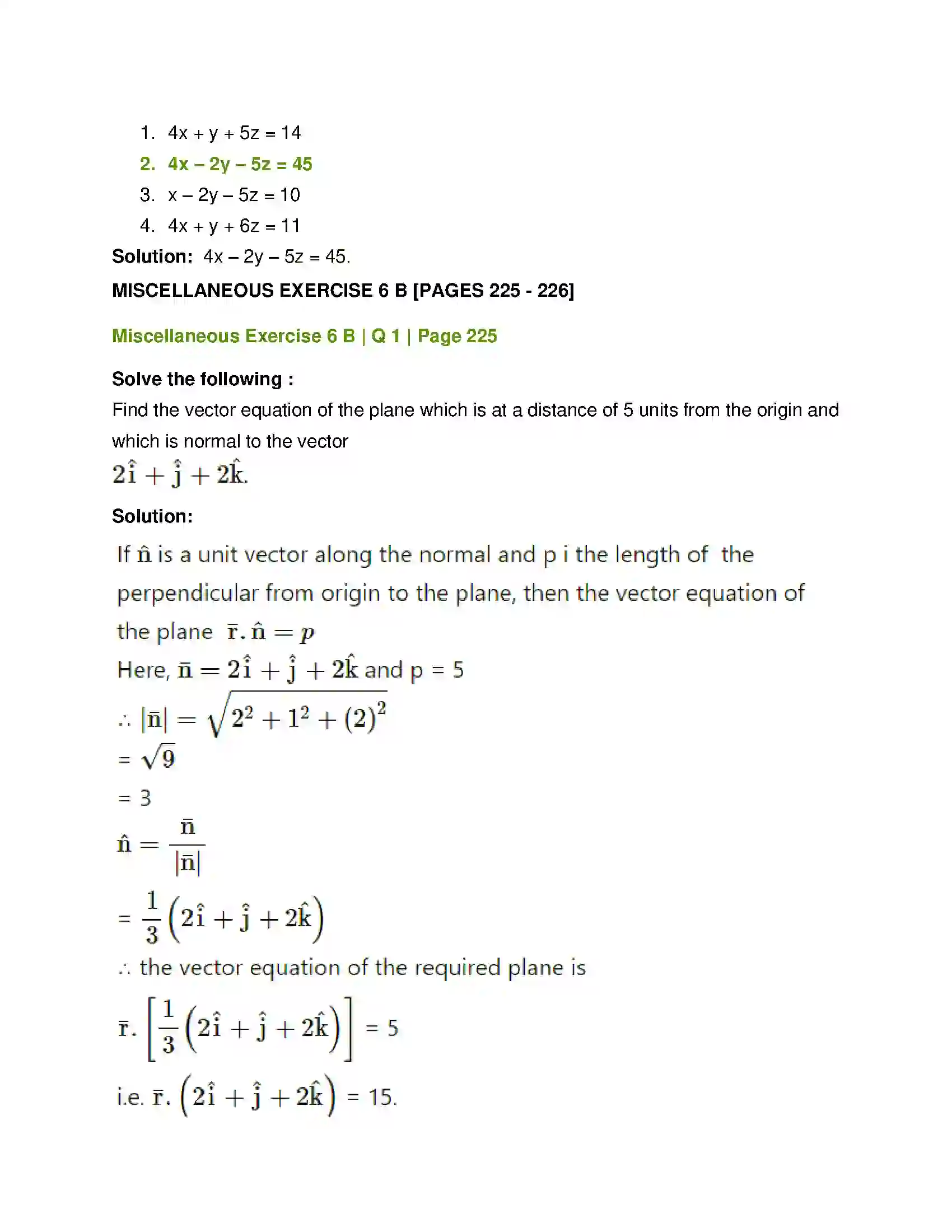 Maharashtra Board Class 12th Mathematics & Statistics-1 (Arts & Science) Line and Plane Solution 61