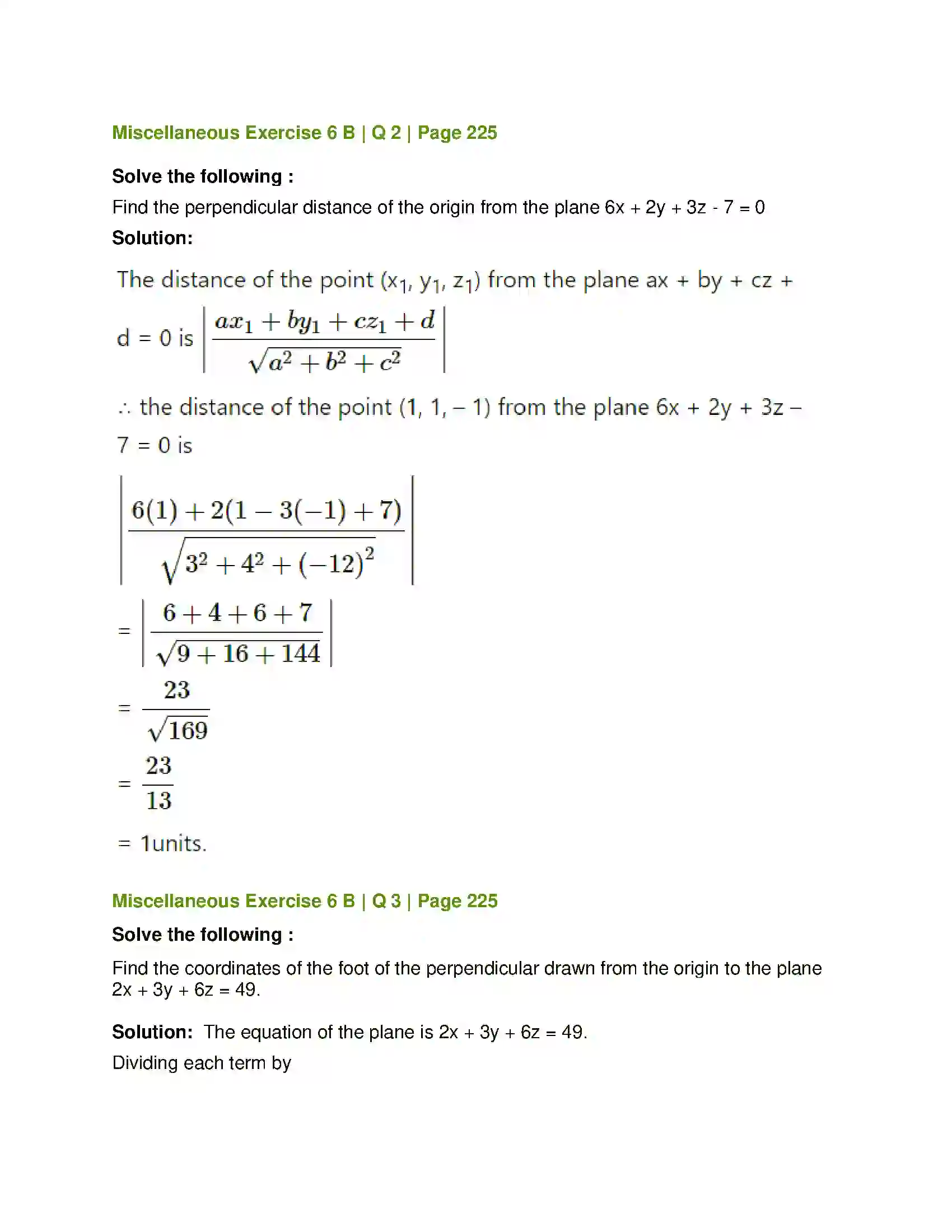 Maharashtra Board Class 12th Mathematics & Statistics-1 (Arts & Science) Line and Plane Solution 62