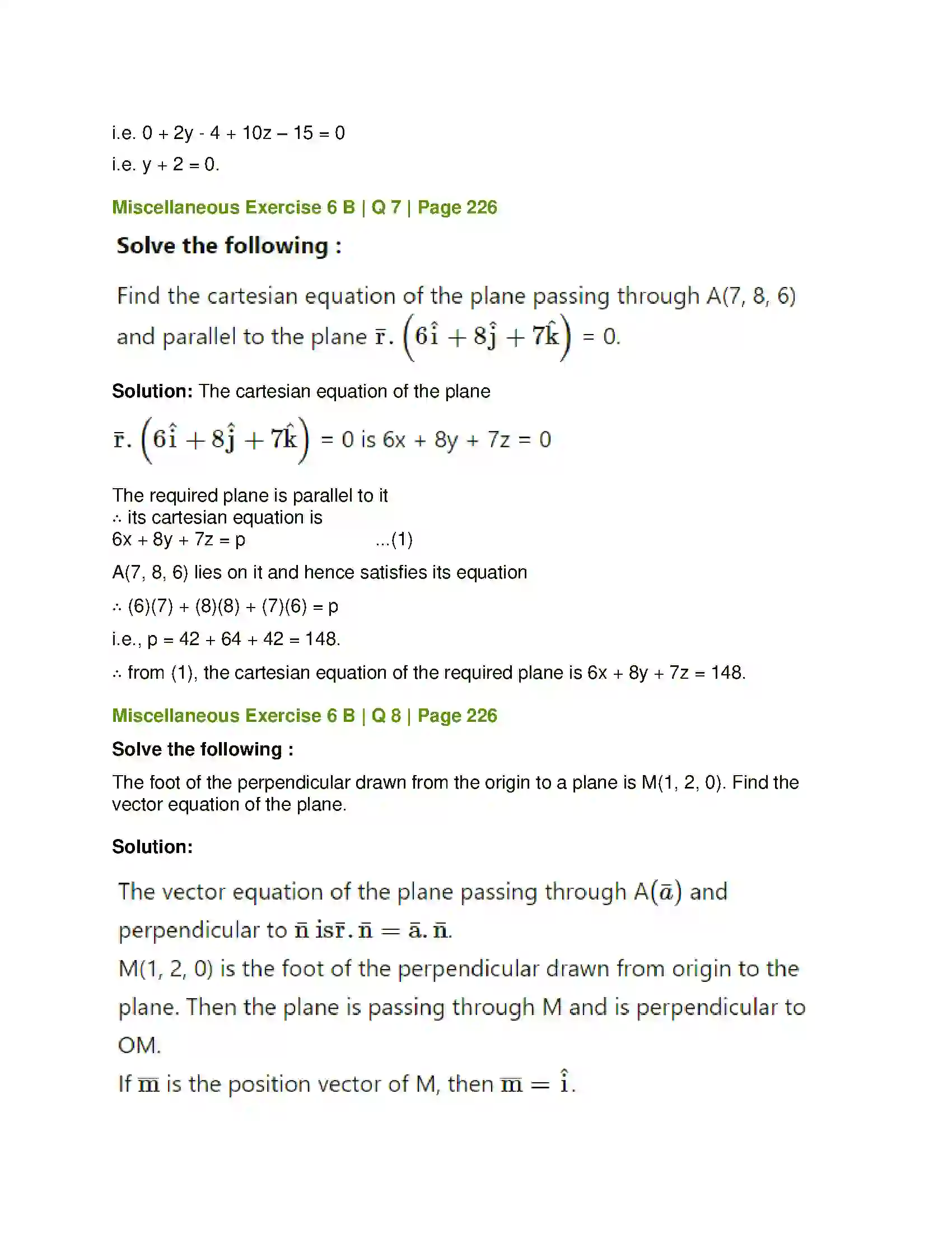 Maharashtra Board Class 12th Mathematics & Statistics-1 (Arts & Science) Line and Plane Solution 66