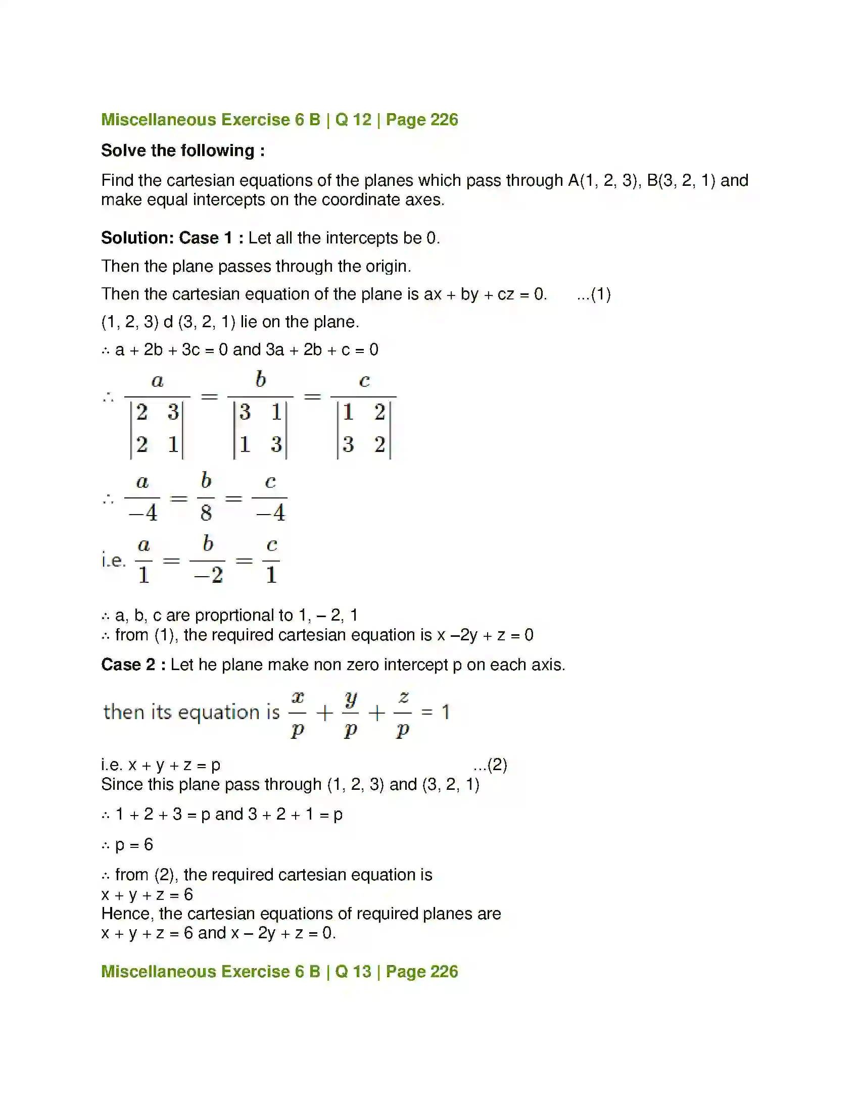 Maharashtra Board Class 12th Mathematics & Statistics-1 (Arts & Science) Line and Plane Solution 71