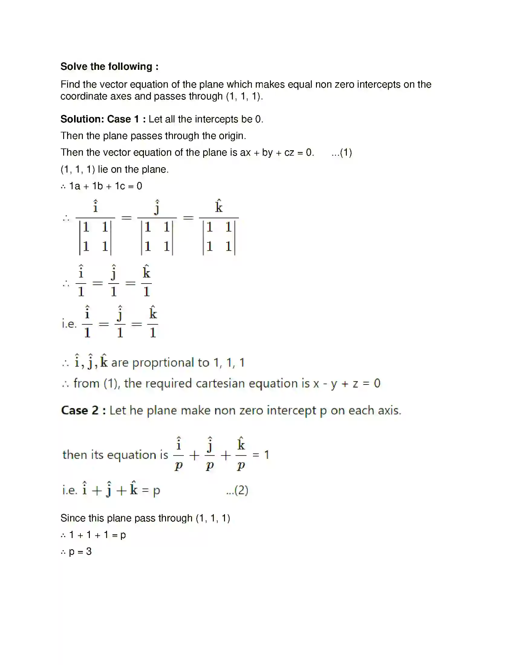 Maharashtra Board Class 12th Mathematics & Statistics-1 (Arts & Science) Line and Plane Solution 72