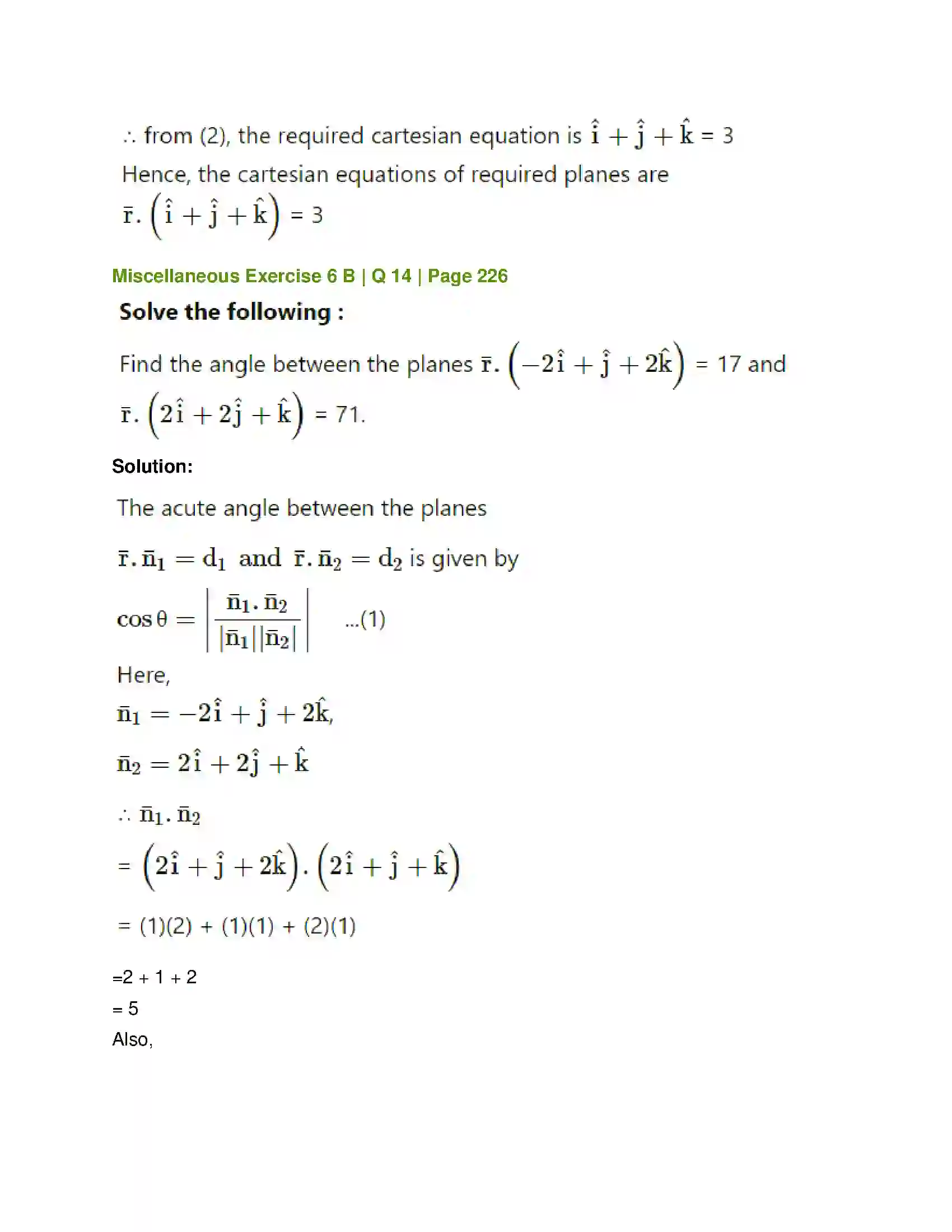 Maharashtra Board Class 12th Mathematics & Statistics-1 (Arts & Science) Line and Plane Solution 73
