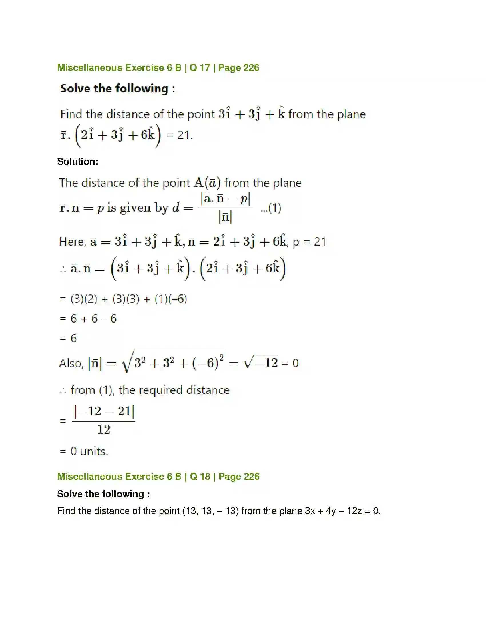 Maharashtra Board Class 12th Mathematics & Statistics-1 (Arts & Science) Line and Plane Solution 77