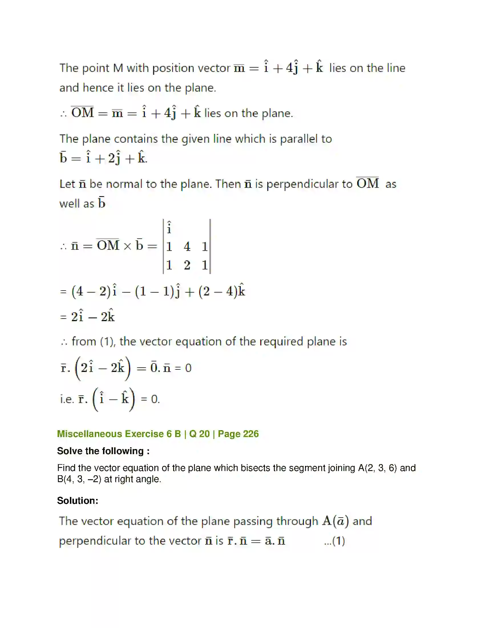 Maharashtra Board Class 12th Mathematics & Statistics-1 (Arts & Science) Line and Plane Solution 79