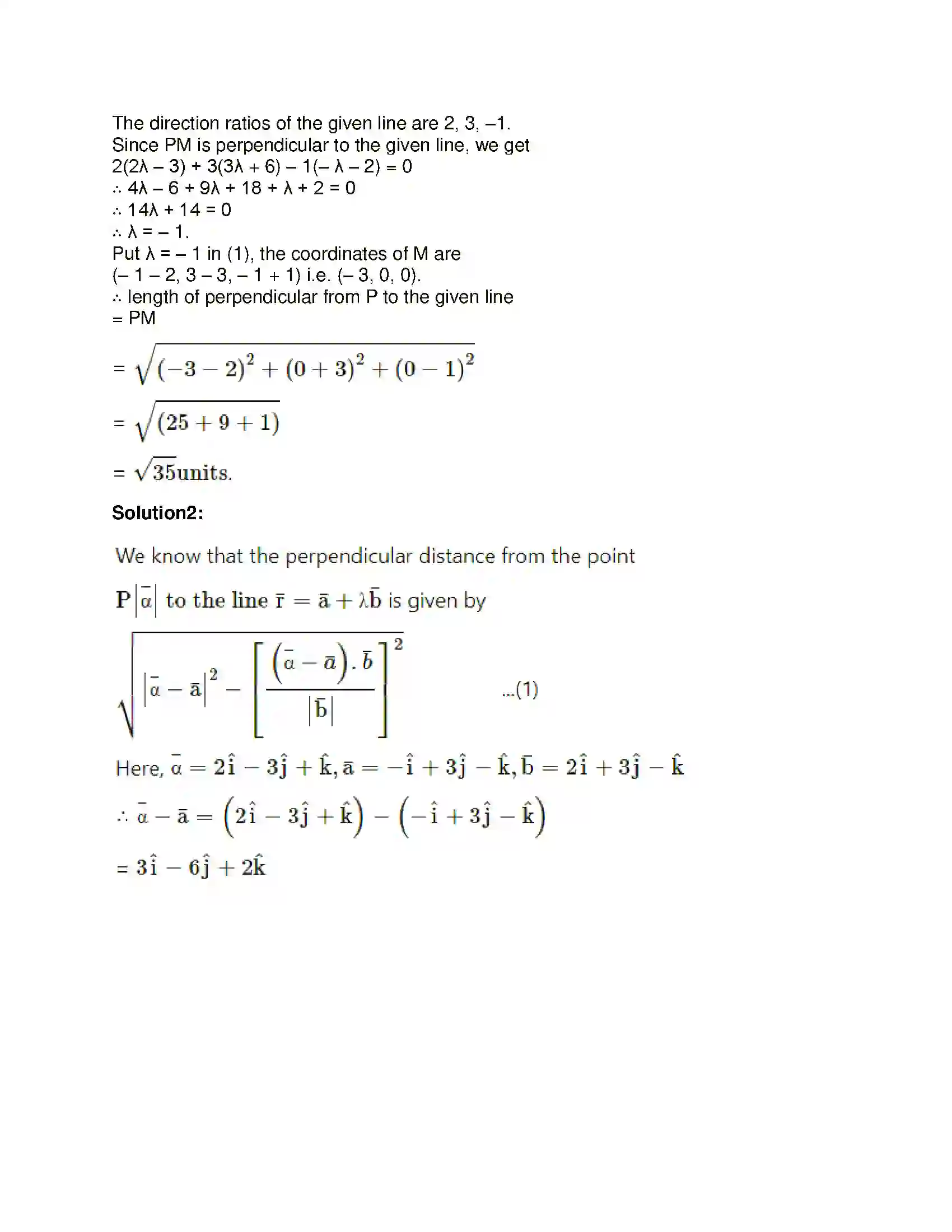 Maharashtra Board Class 12th Mathematics & Statistics-1 (Arts & Science) Line and Plane Solution 8