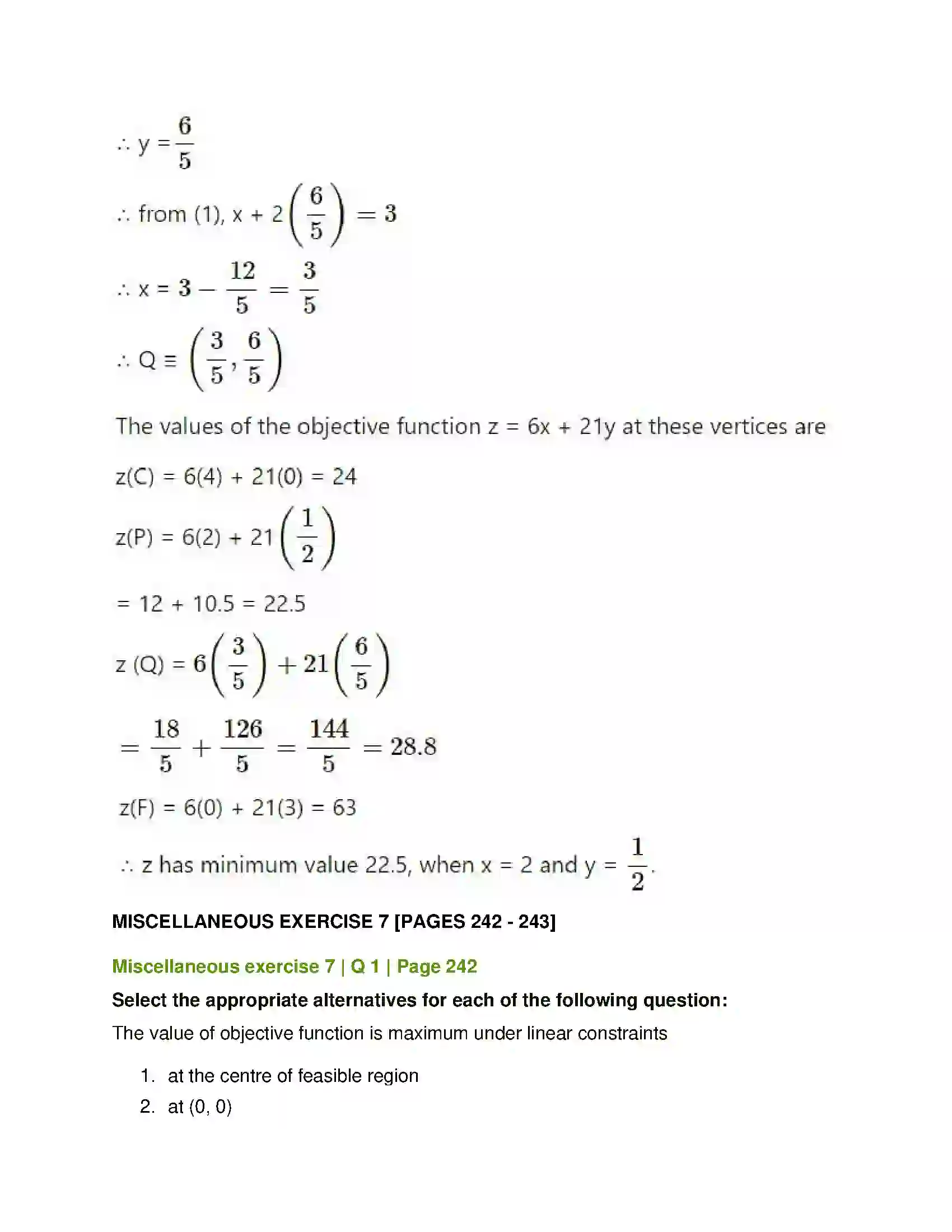 Maharashtra Board Class 12th Mathematics & Statistics-1 (Arts & Science) Linear Programming Solution 45