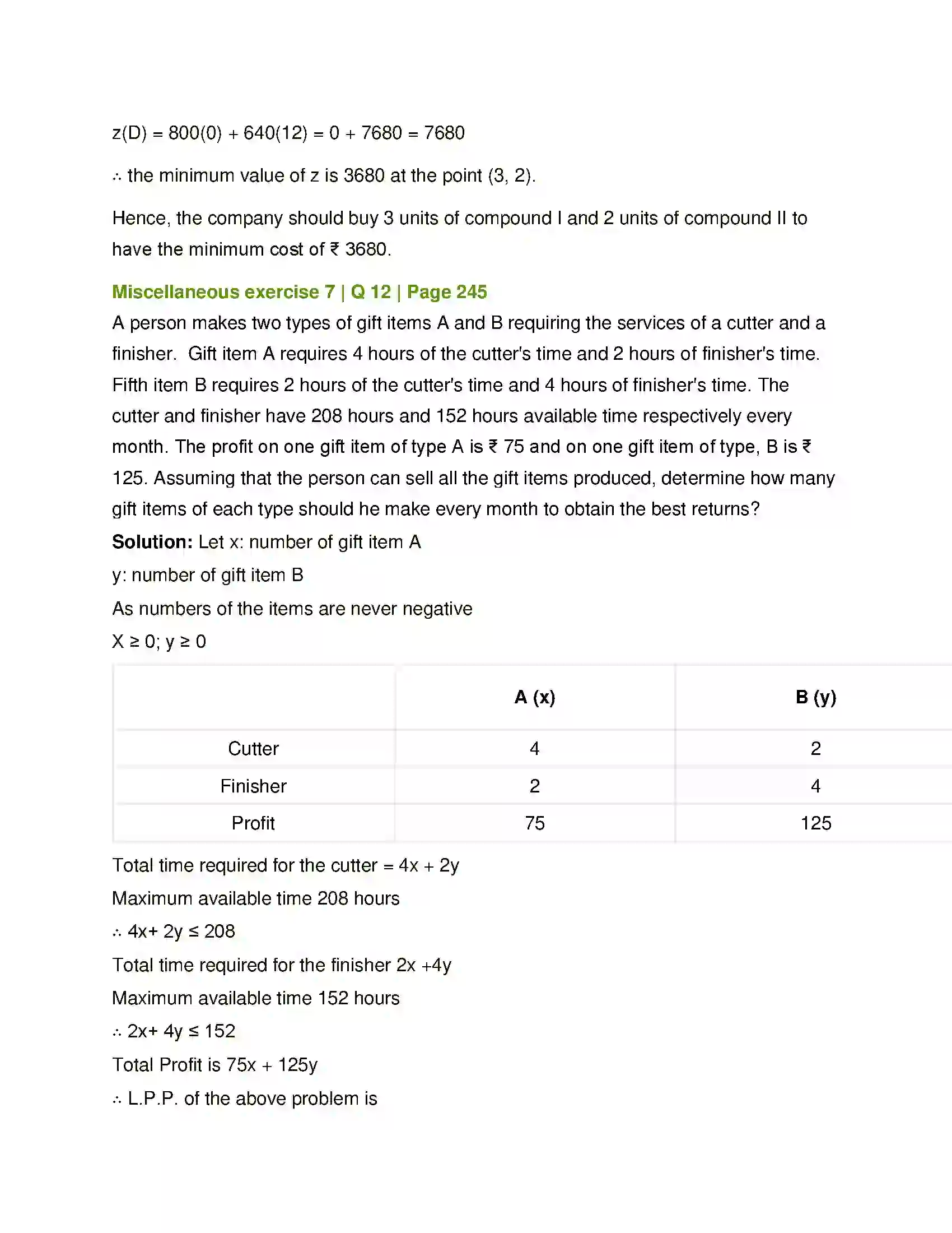 Maharashtra Board Class 12th Mathematics & Statistics-1 (Arts & Science) Linear Programming Solution 80
