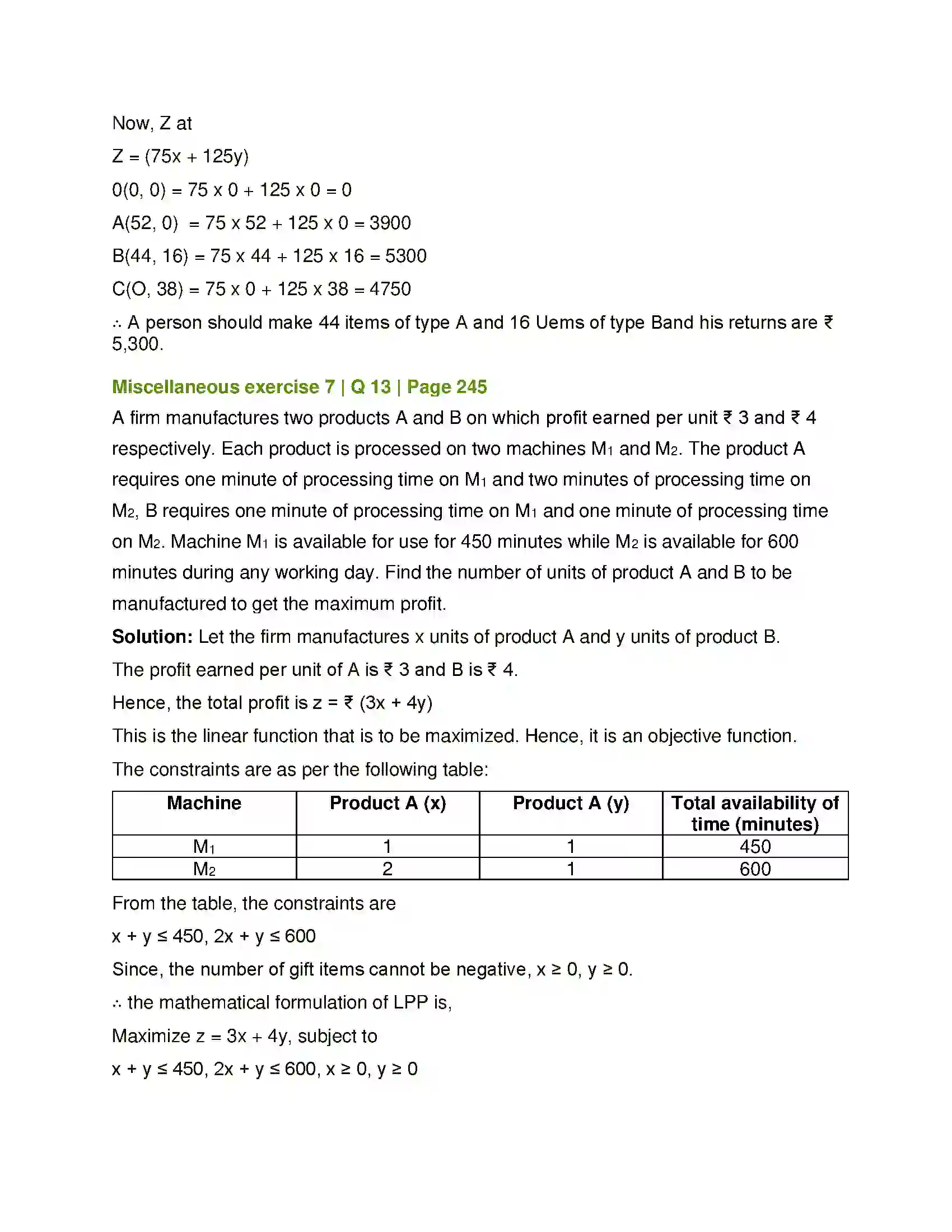 Maharashtra Board Class 12th Mathematics & Statistics-1 (Arts & Science) Linear Programming Solution 82