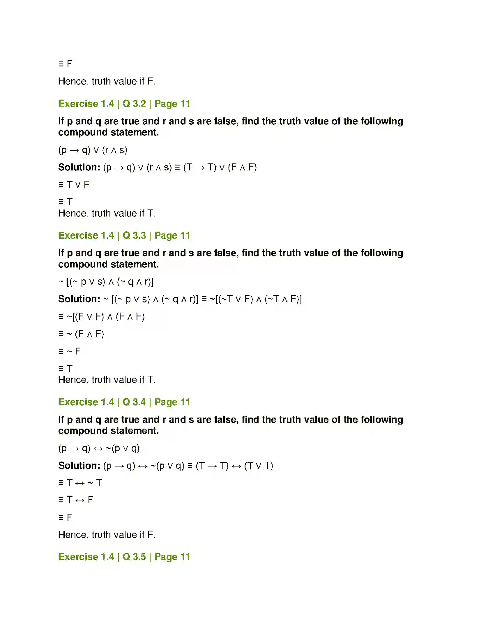 Maharashtra Board Class 12th Mathematics & Statistics-1 (Commerce) Mathematical Logic Solution 12