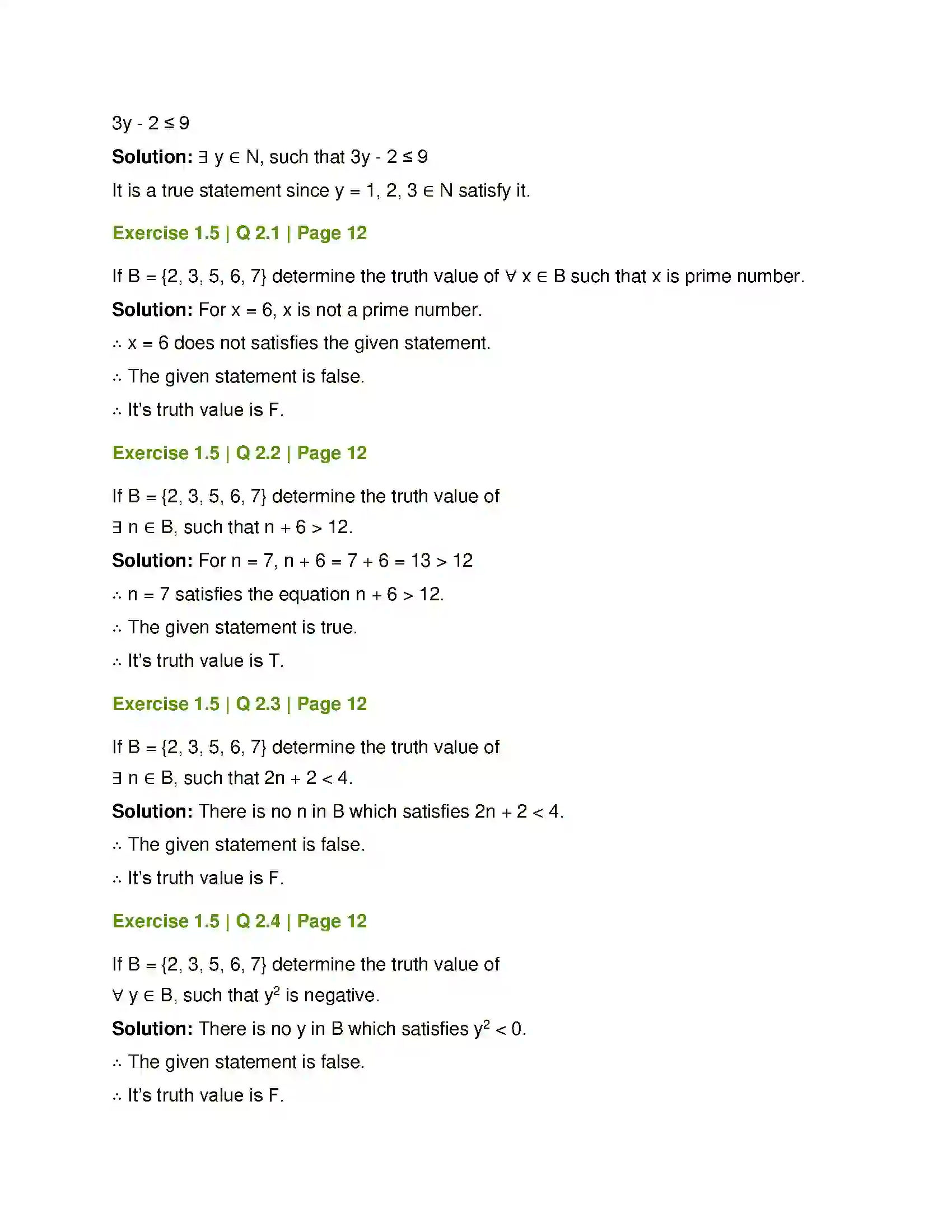 Maharashtra Board Class 12th Mathematics & Statistics-1 (Commerce) Mathematical Logic Solution 17