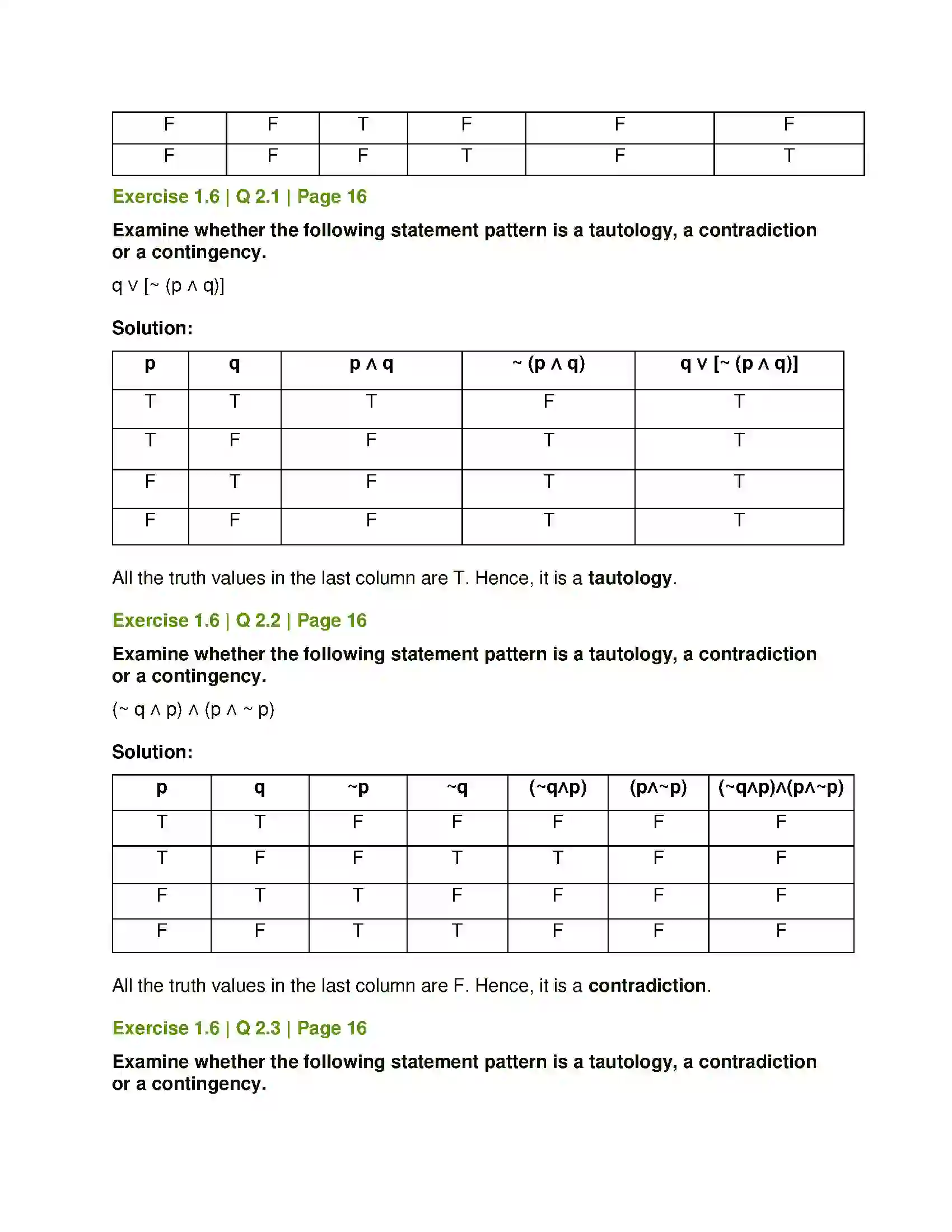 Maharashtra Board Class 12th Mathematics & Statistics-1 (Commerce) Mathematical Logic Solution 20