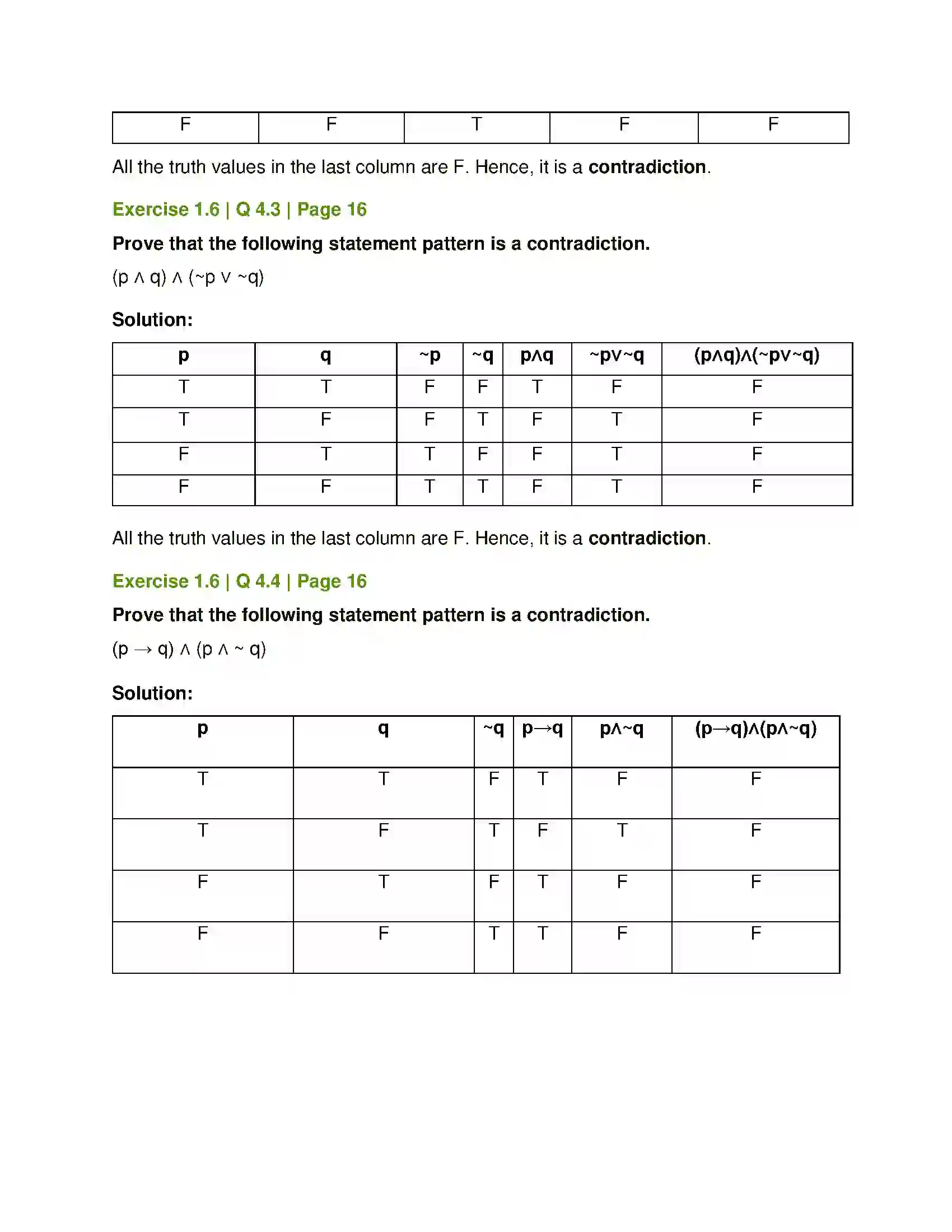 Maharashtra Board Class 12th Mathematics & Statistics-1 (Commerce) Mathematical Logic Solution 24