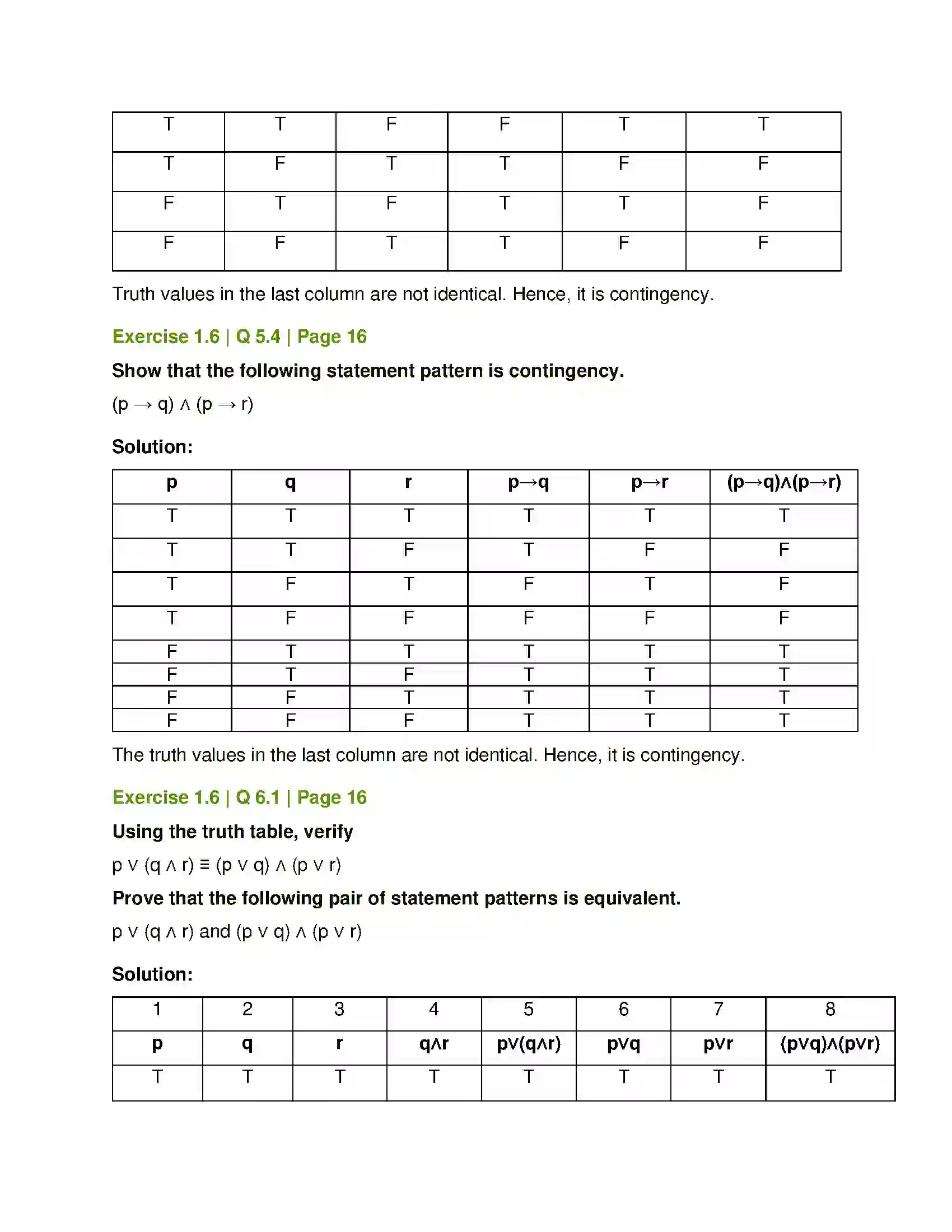Maharashtra Board Class 12th Mathematics & Statistics-1 (Commerce) Mathematical Logic Solution 26