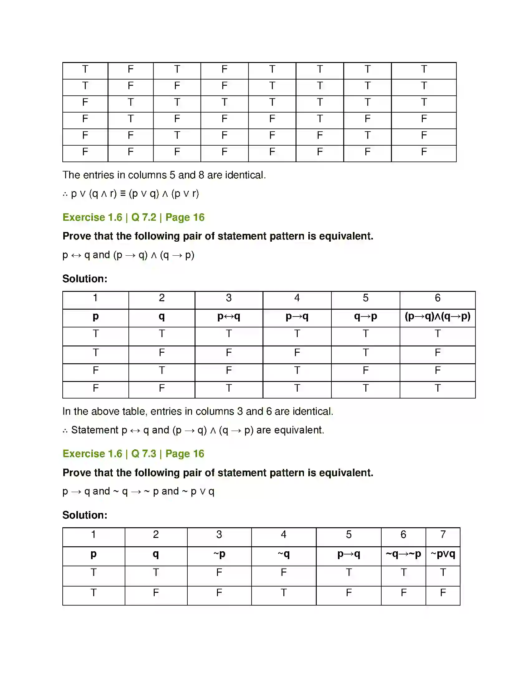 Maharashtra Board Class 12th Mathematics & Statistics-1 (Commerce) Mathematical Logic Solution 29