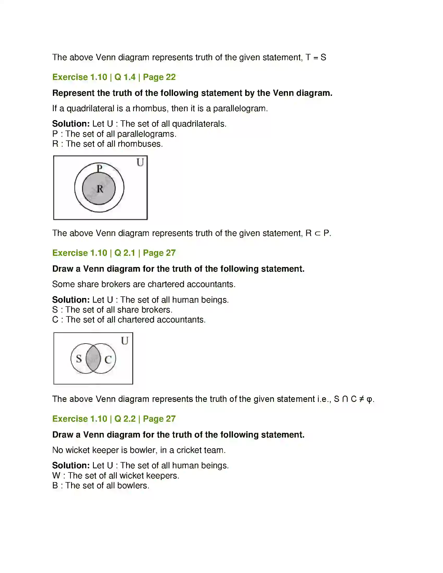 Maharashtra Board Class 12th Mathematics & Statistics-1 (Commerce) Mathematical Logic Solution 39