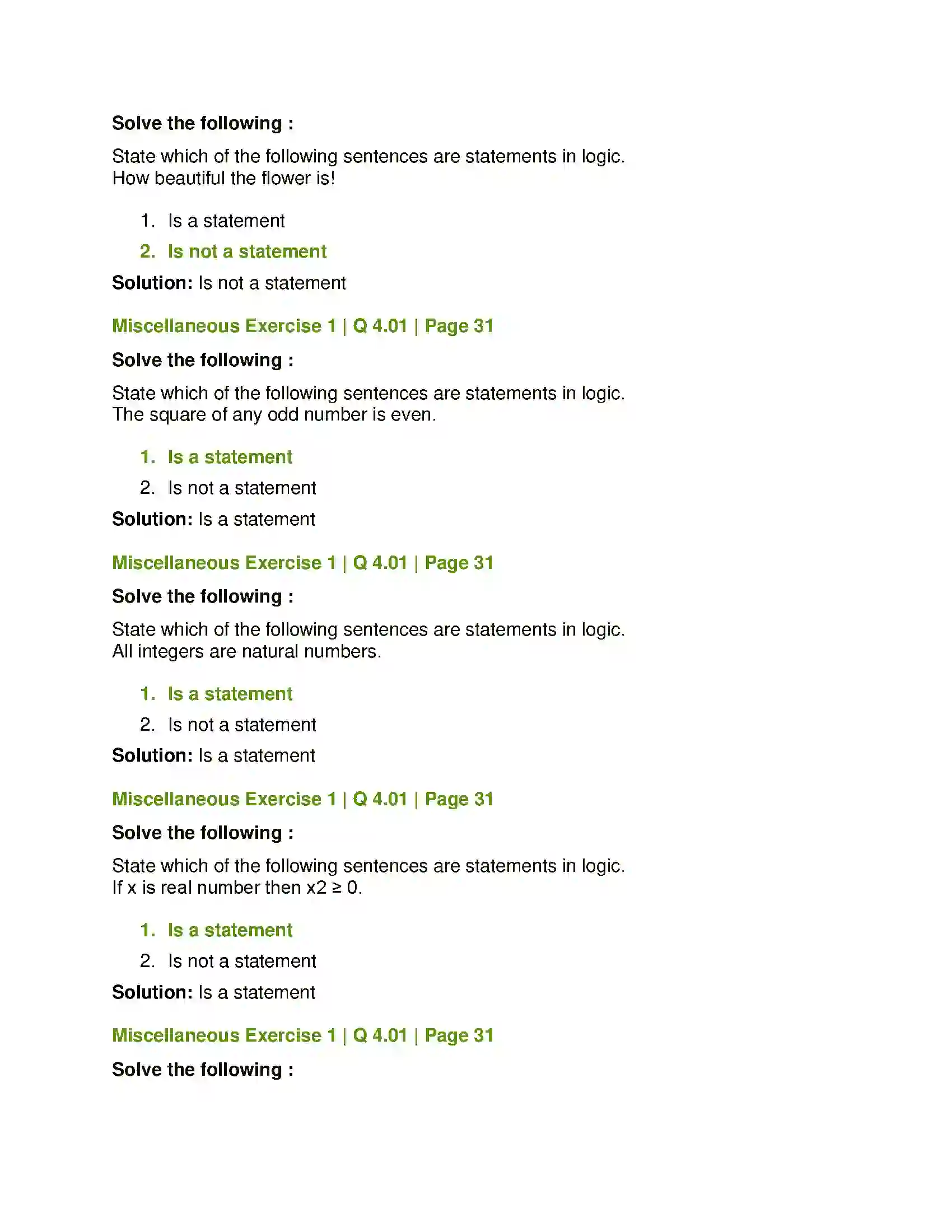 Maharashtra Board Class 12th Mathematics & Statistics-1 (Commerce) Mathematical Logic Solution 51
