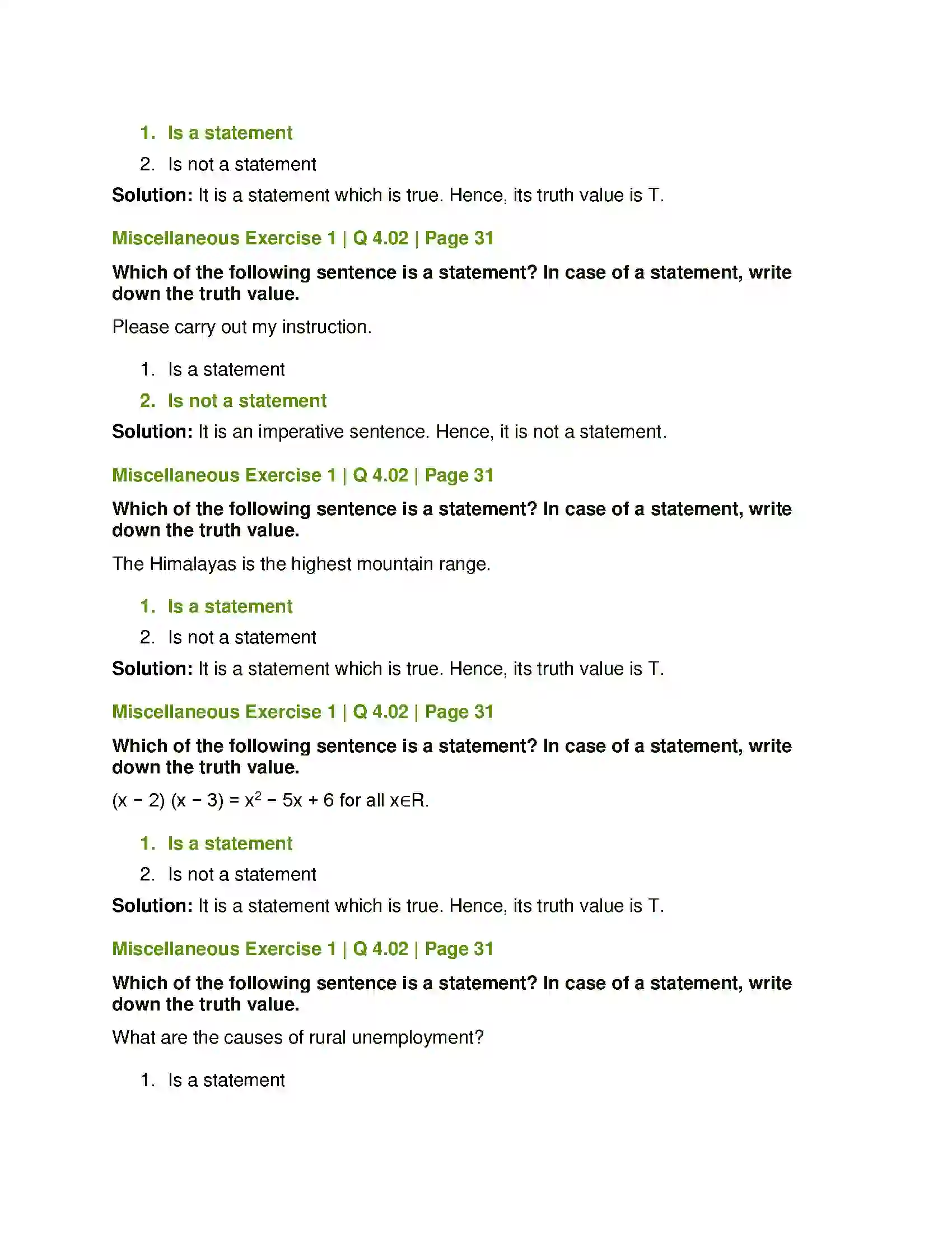 Maharashtra Board Class 12th Mathematics & Statistics-1 (Commerce) Mathematical Logic Solution 53