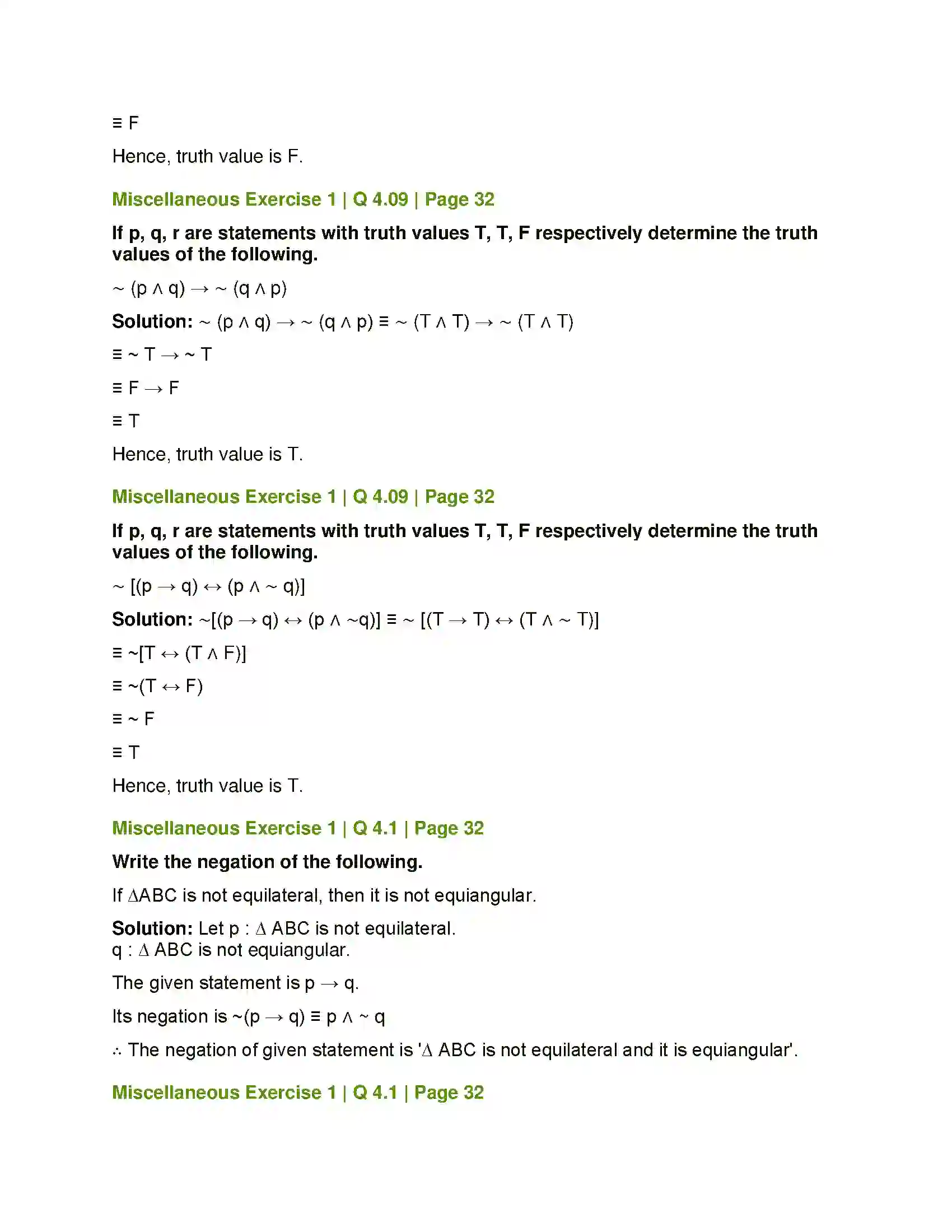 Maharashtra Board Class 12th Mathematics & Statistics-1 (Commerce) Mathematical Logic Solution 65