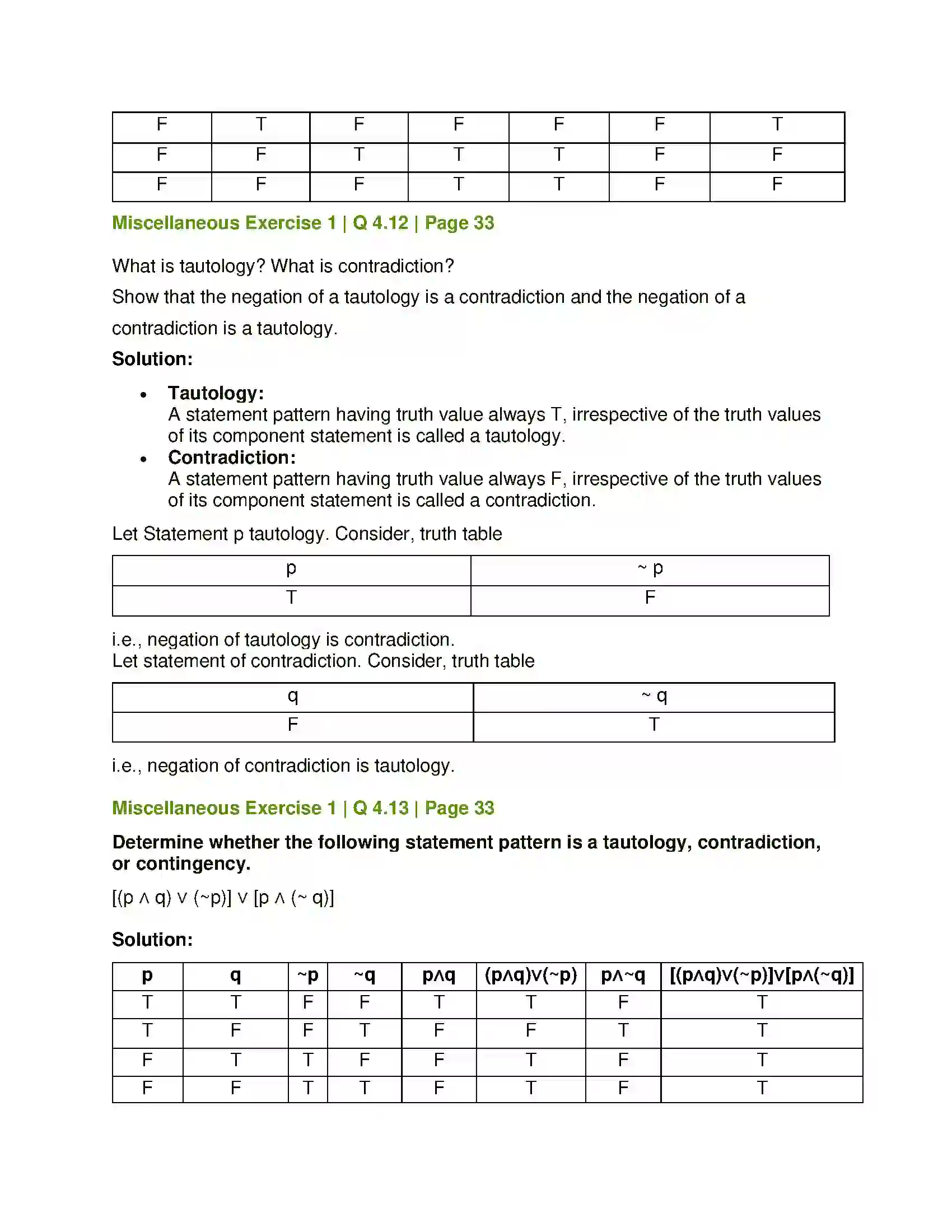 Maharashtra Board Class 12th Mathematics & Statistics-1 (Commerce) Mathematical Logic Solution 69