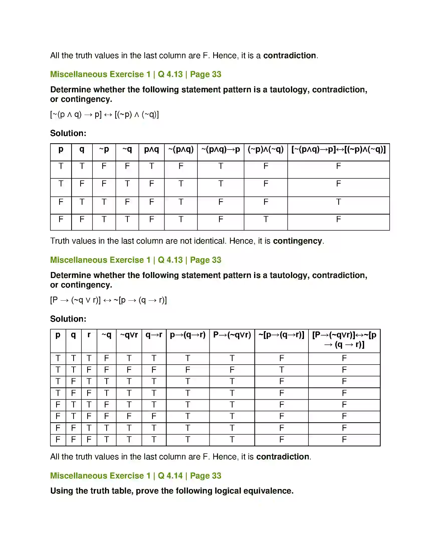 Maharashtra Board Class 12th Mathematics & Statistics-1 (Commerce) Mathematical Logic Solution 71
