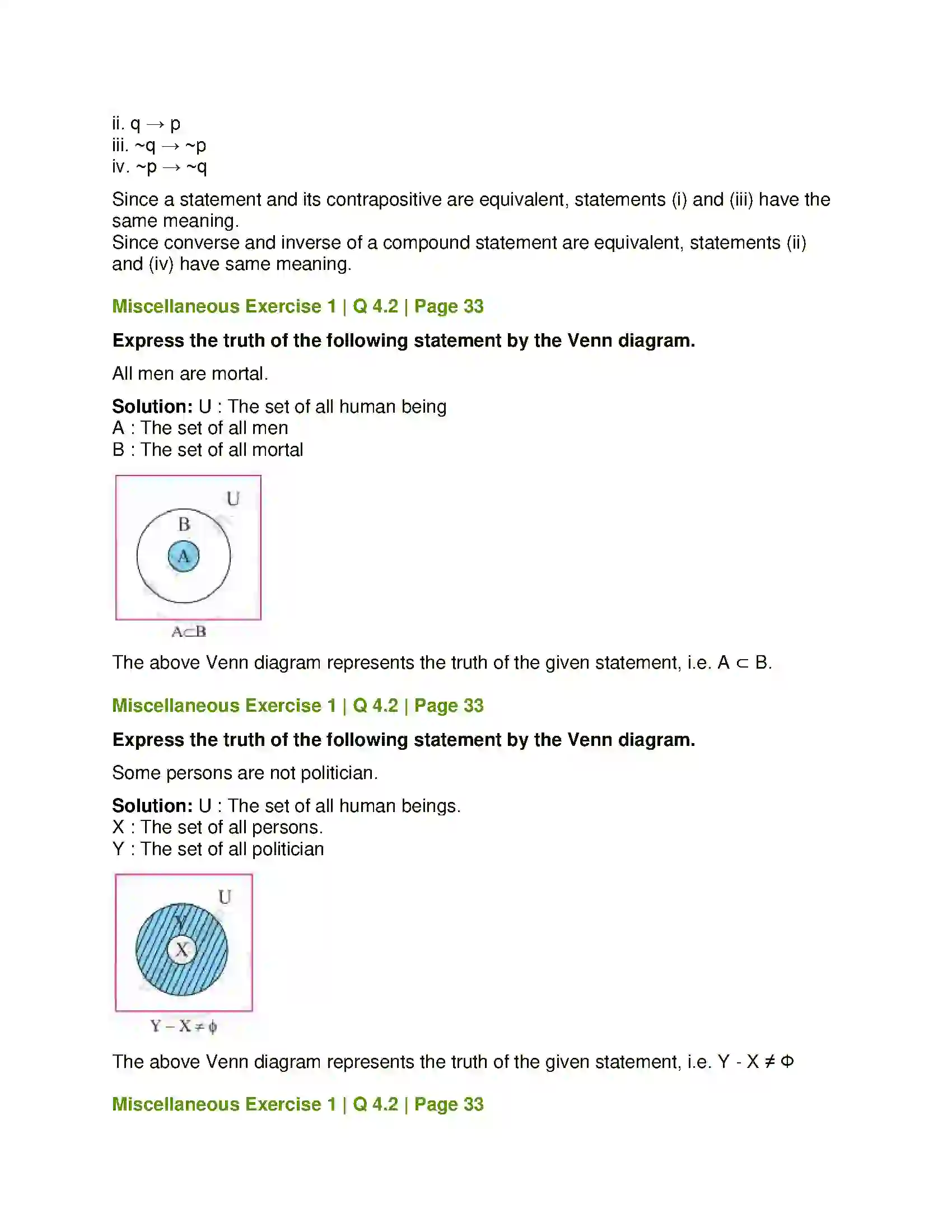 Maharashtra Board Class 12th Mathematics & Statistics-1 (Commerce) Mathematical Logic Solution 78