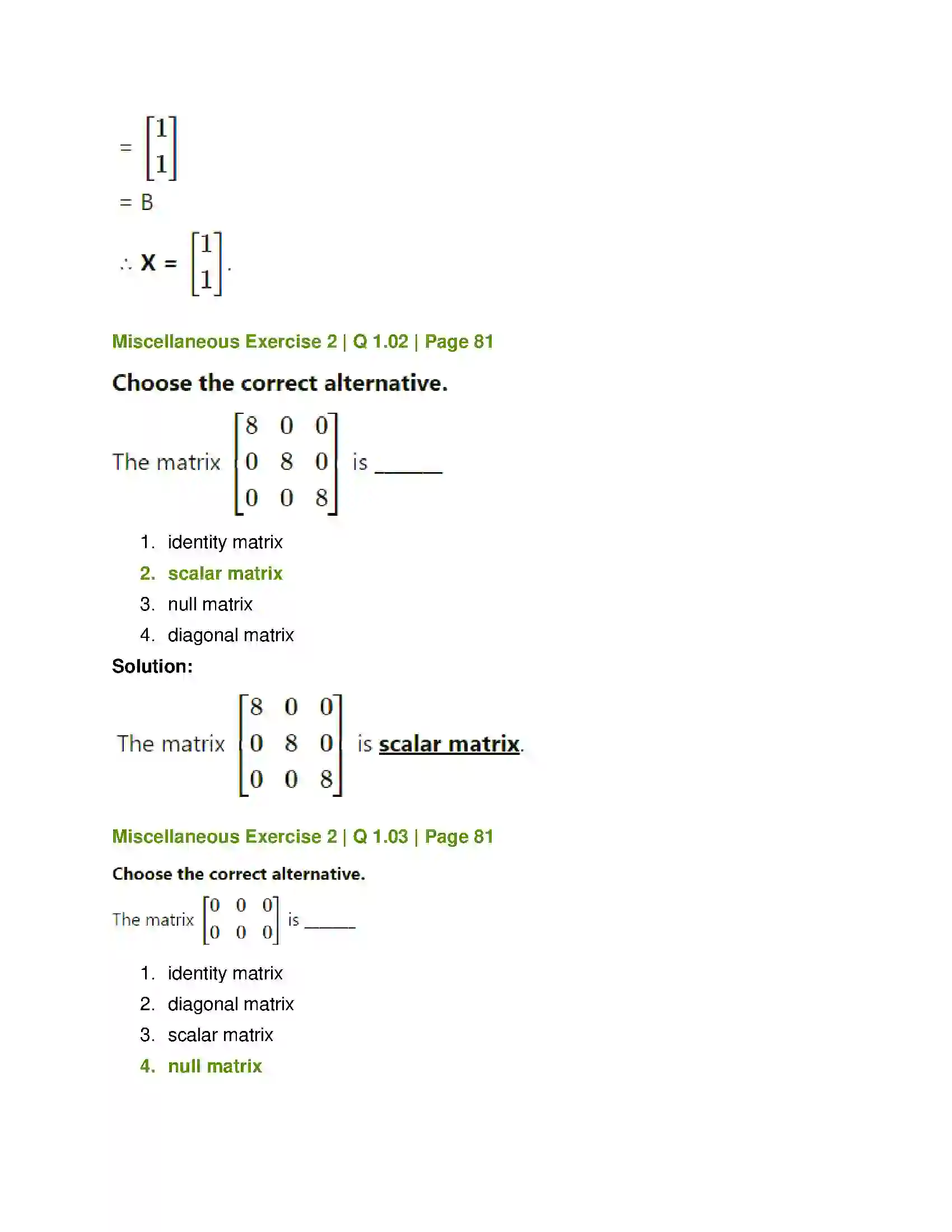 Maharashtra Board Class 12th Mathematics & Statistics-1 (Commerce) Matrices Solution 104