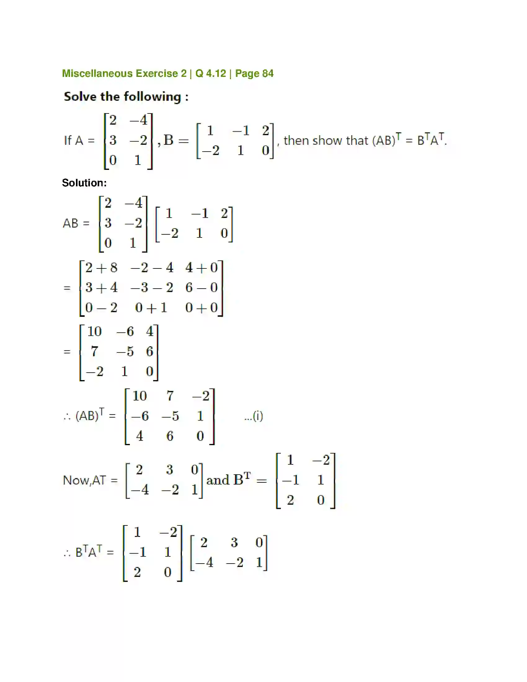 Maharashtra Board Class 12th Mathematics & Statistics-1 (Commerce) Matrices Solution 131