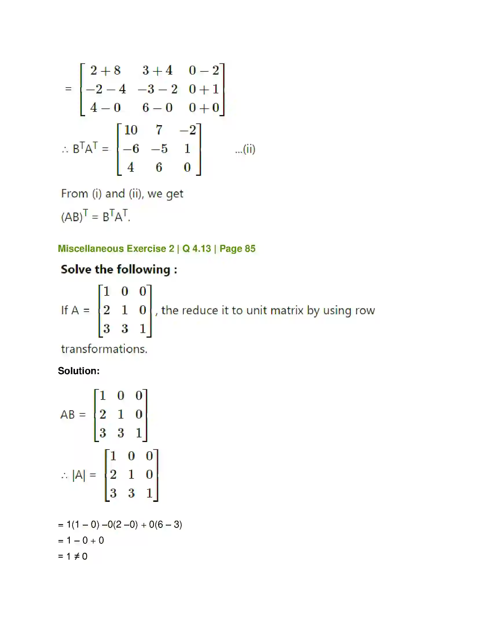 Maharashtra Board Class 12th Mathematics & Statistics-1 (Commerce) Matrices Solution 132