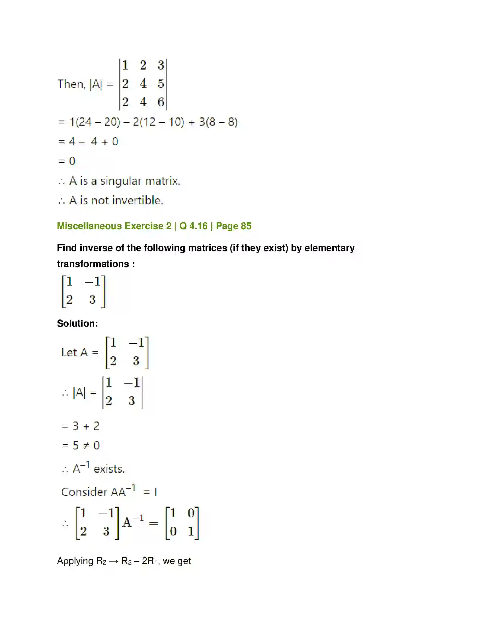 Maharashtra Board Class 12th Mathematics & Statistics-1 (Commerce) Matrices Solution 138