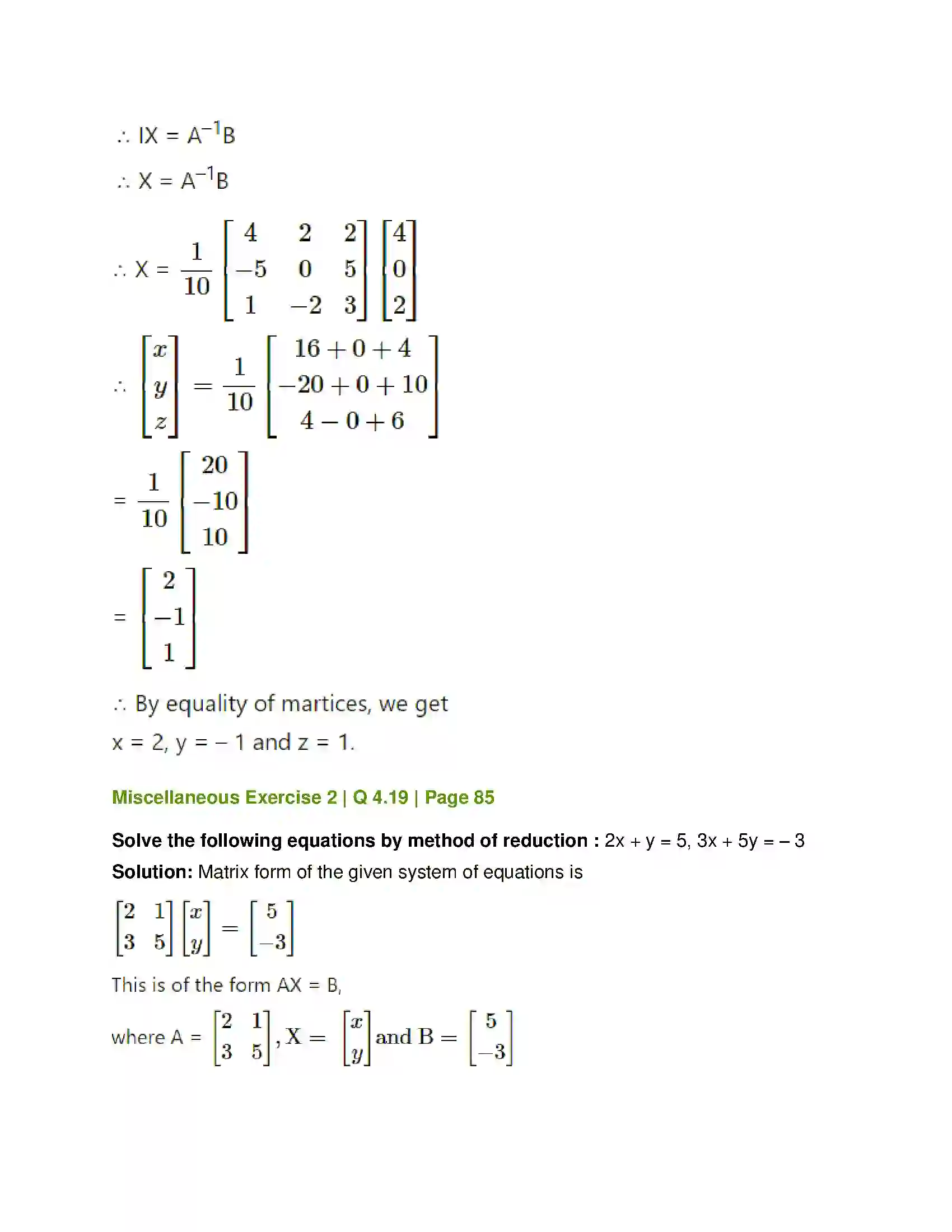 Maharashtra Board Class 12th Mathematics & Statistics-1 (Commerce) Matrices Solution 154