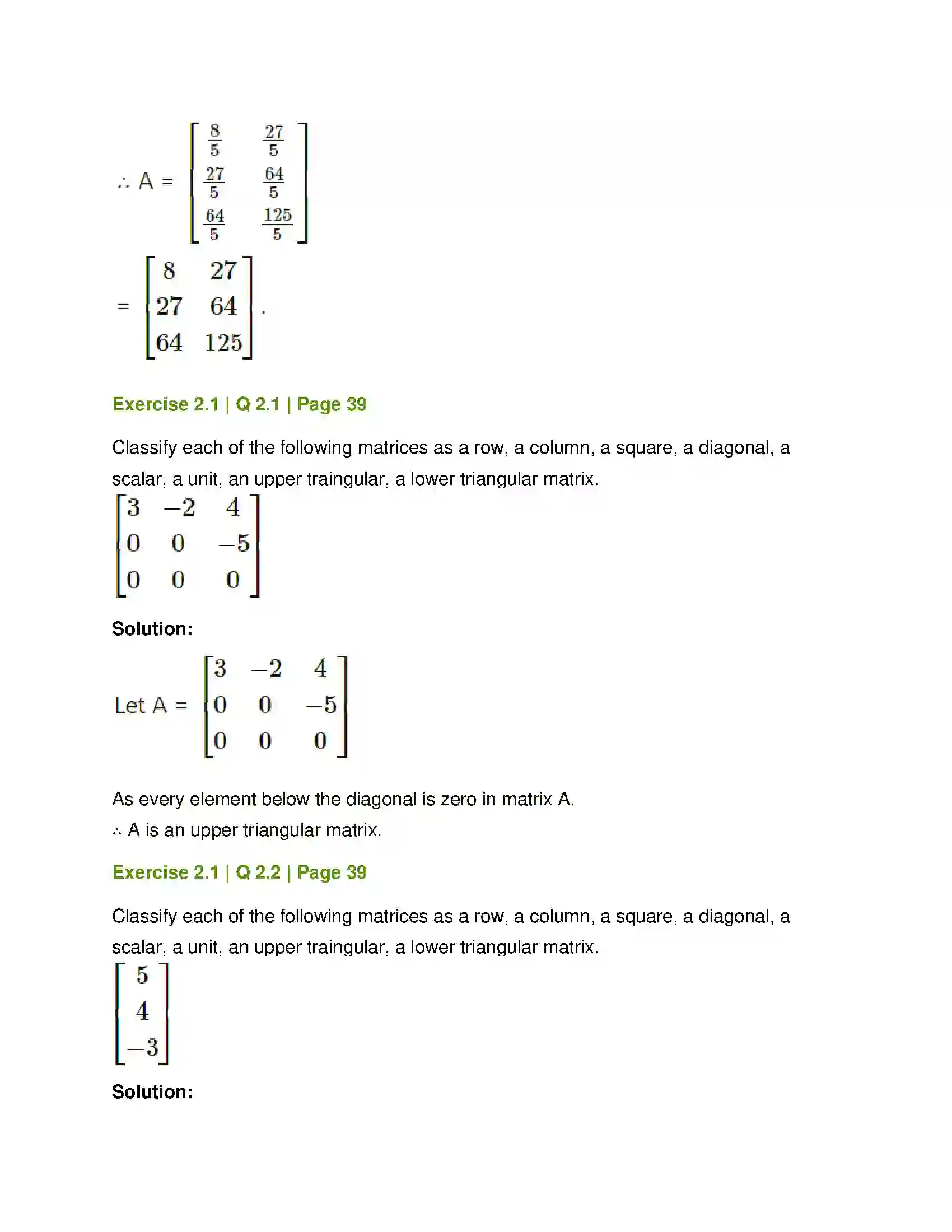 Maharashtra Board Class 12th Mathematics & Statistics-1 (Commerce) Matrices Solution 3