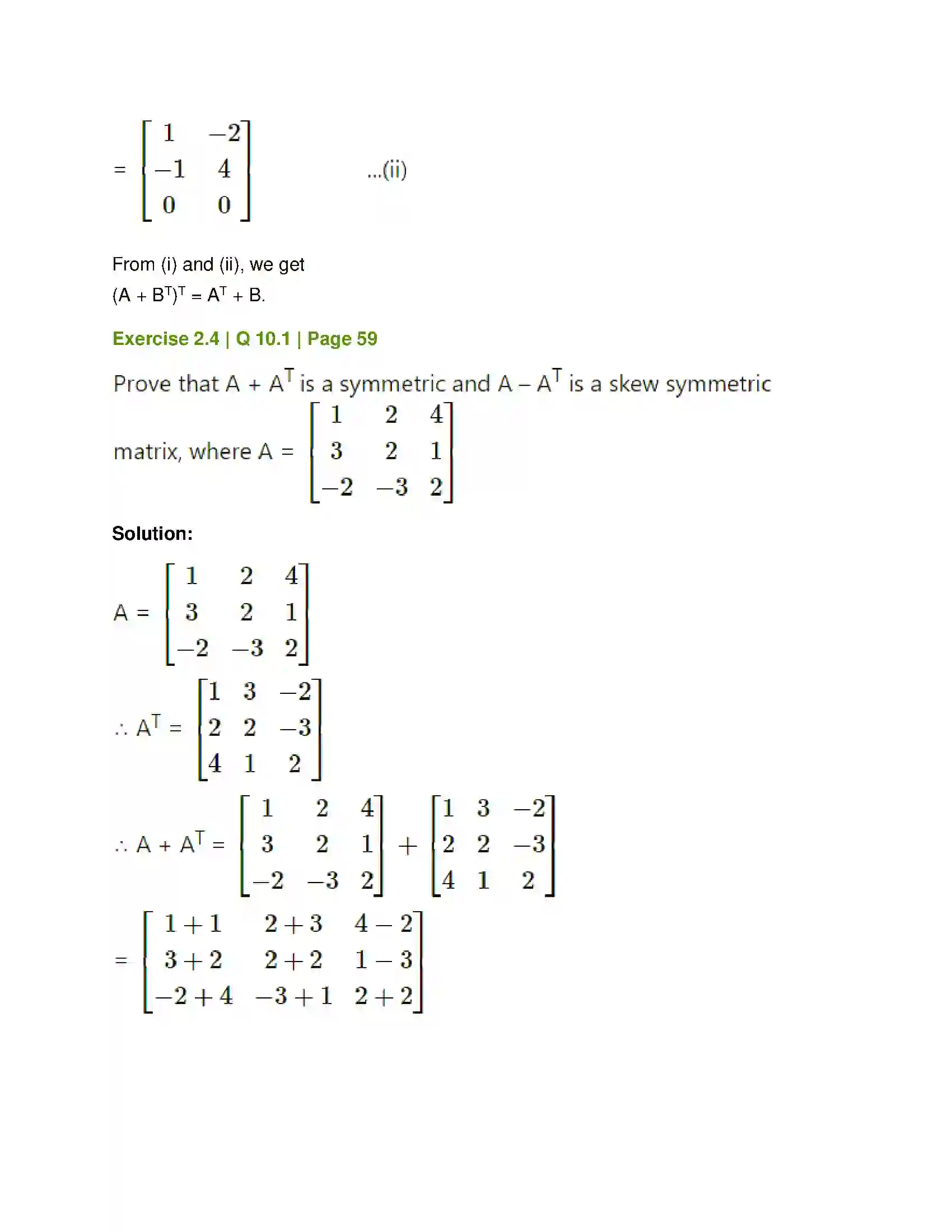 Maharashtra Board Class 12th Mathematics & Statistics-1 (Commerce) Matrices Solution 54
