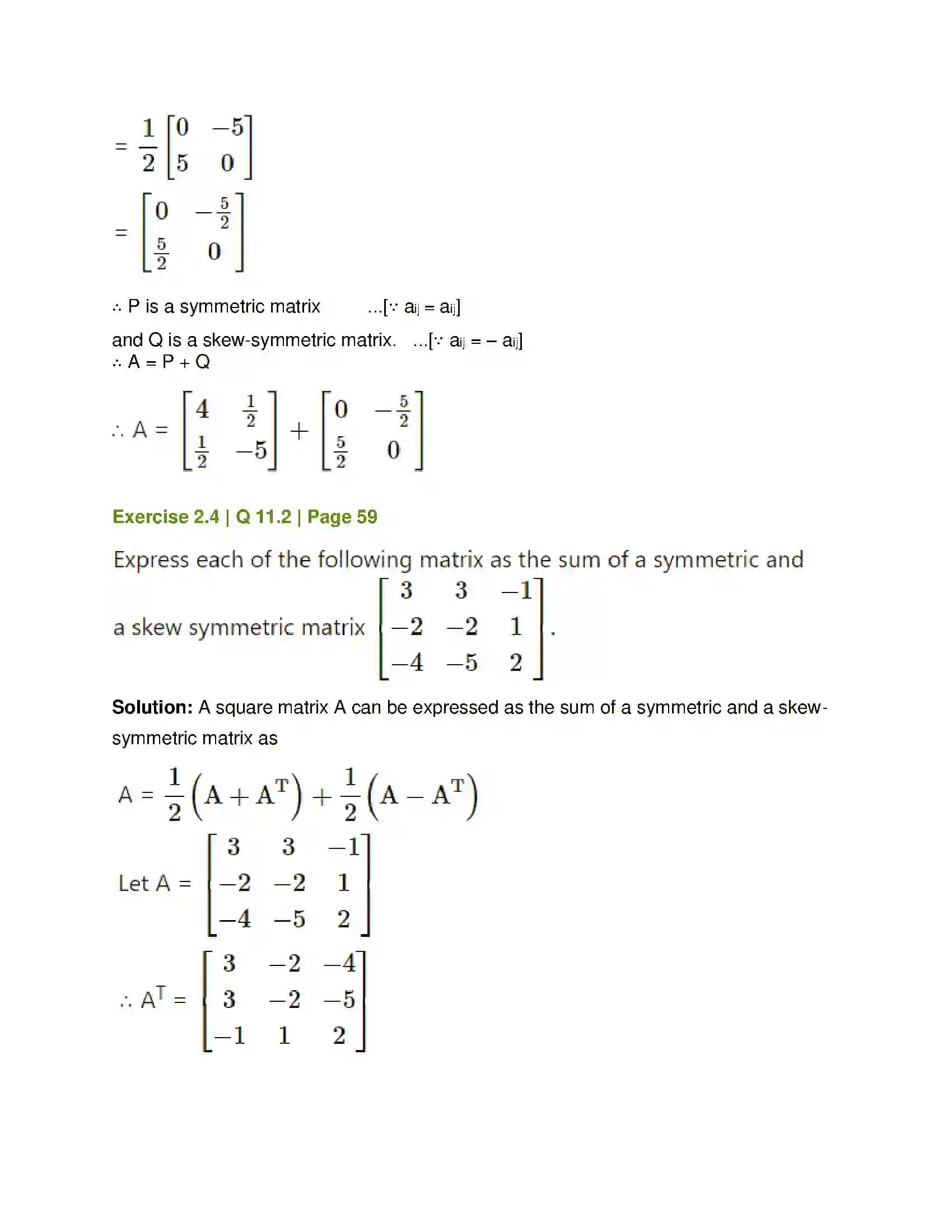 Maharashtra Board Class 12th Mathematics & Statistics-1 (Commerce) Matrices Solution 59