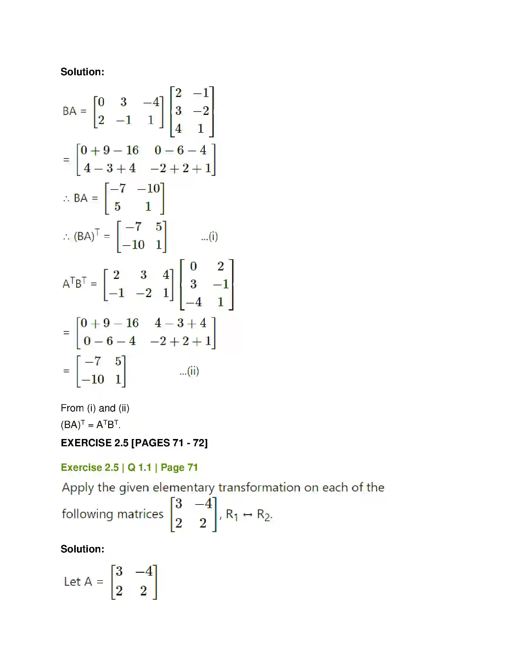 Maharashtra Board Class 12th Mathematics & Statistics-1 (Commerce) Matrices Solution 63