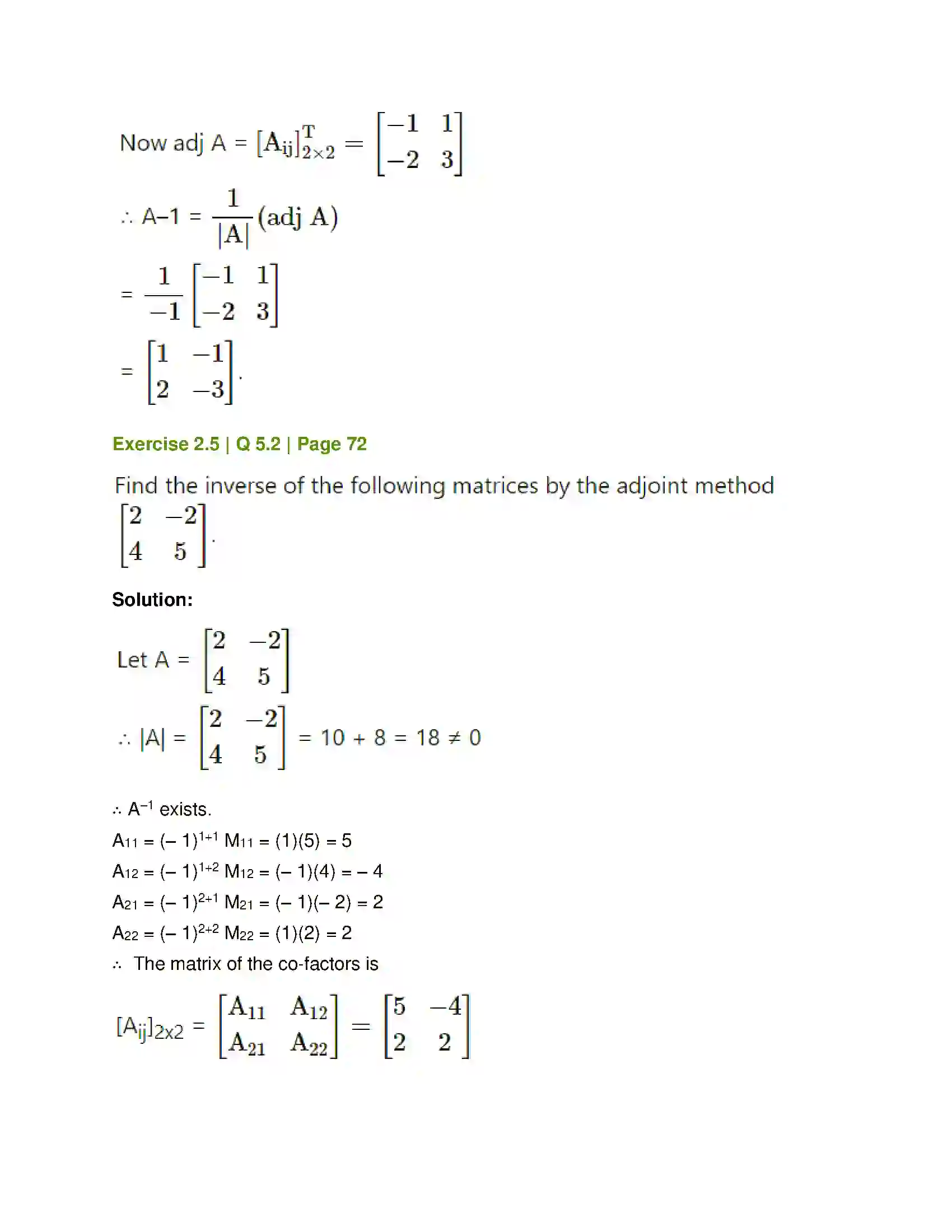 Maharashtra Board Class 12th Mathematics & Statistics-1 (Commerce) Matrices Solution 72