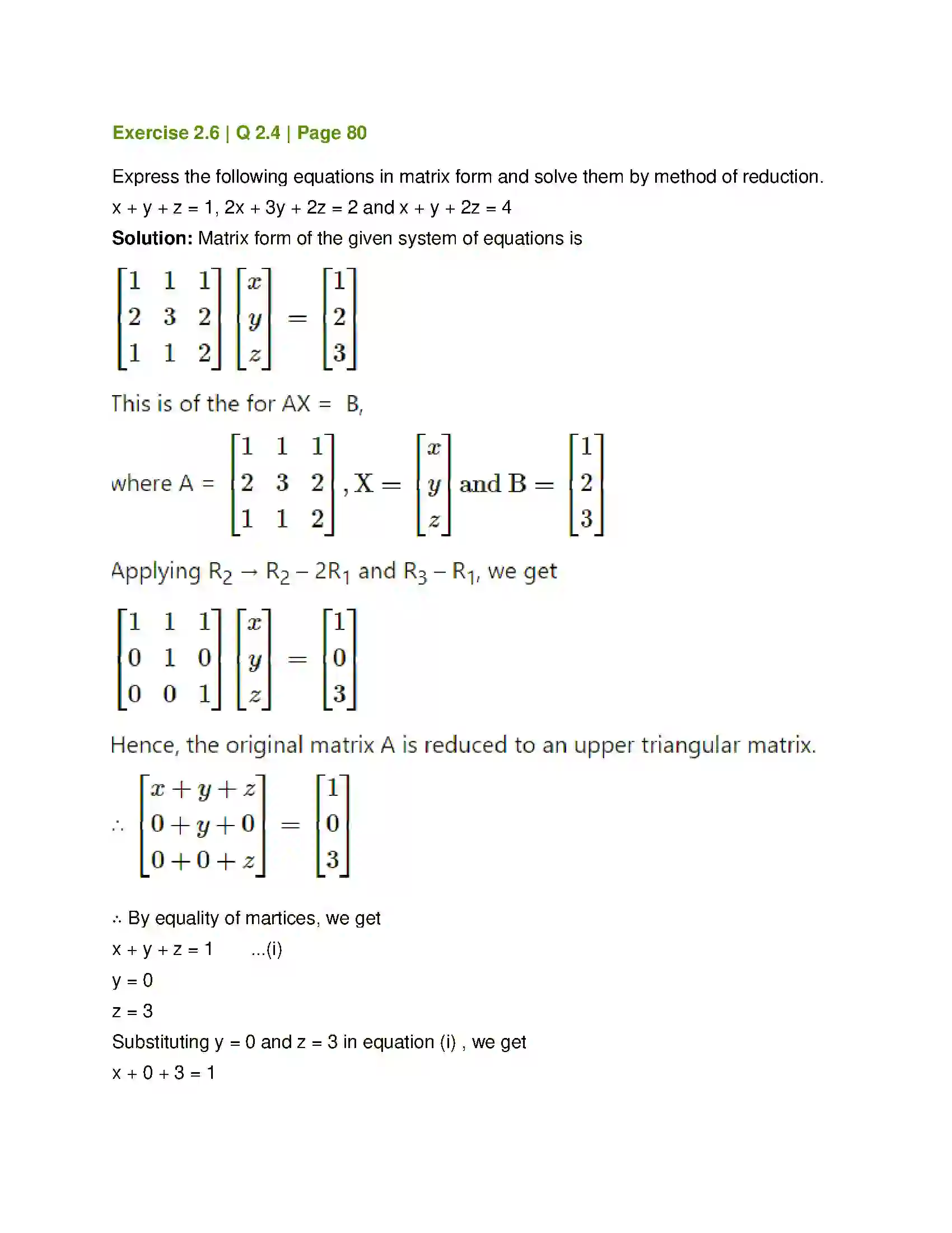 Maharashtra Board Class 12th Mathematics & Statistics-1 (Commerce) Matrices Solution 99