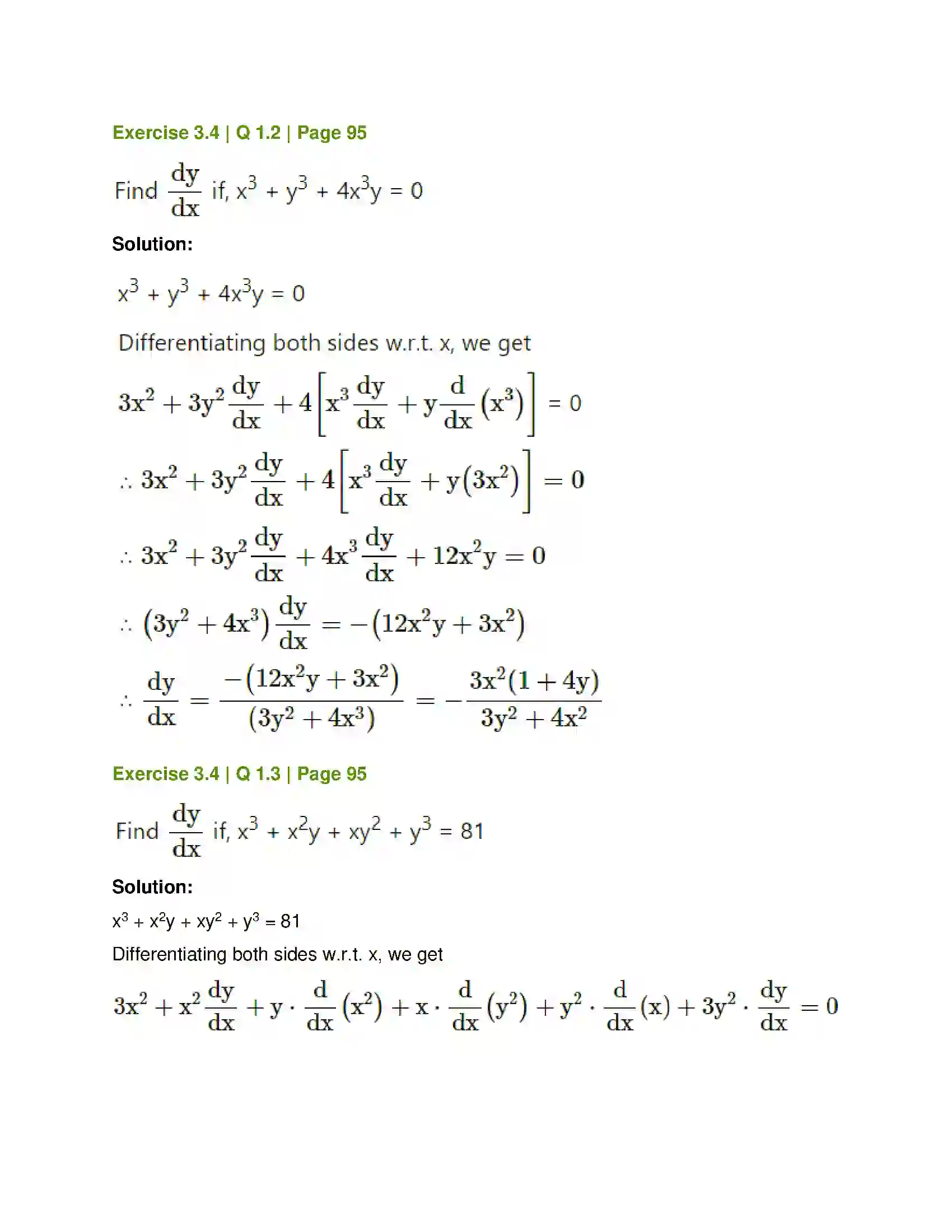 Maharashtra Board Class 12th Mathematics & Statistics-1 (Commerce) Differentiation Solution 23