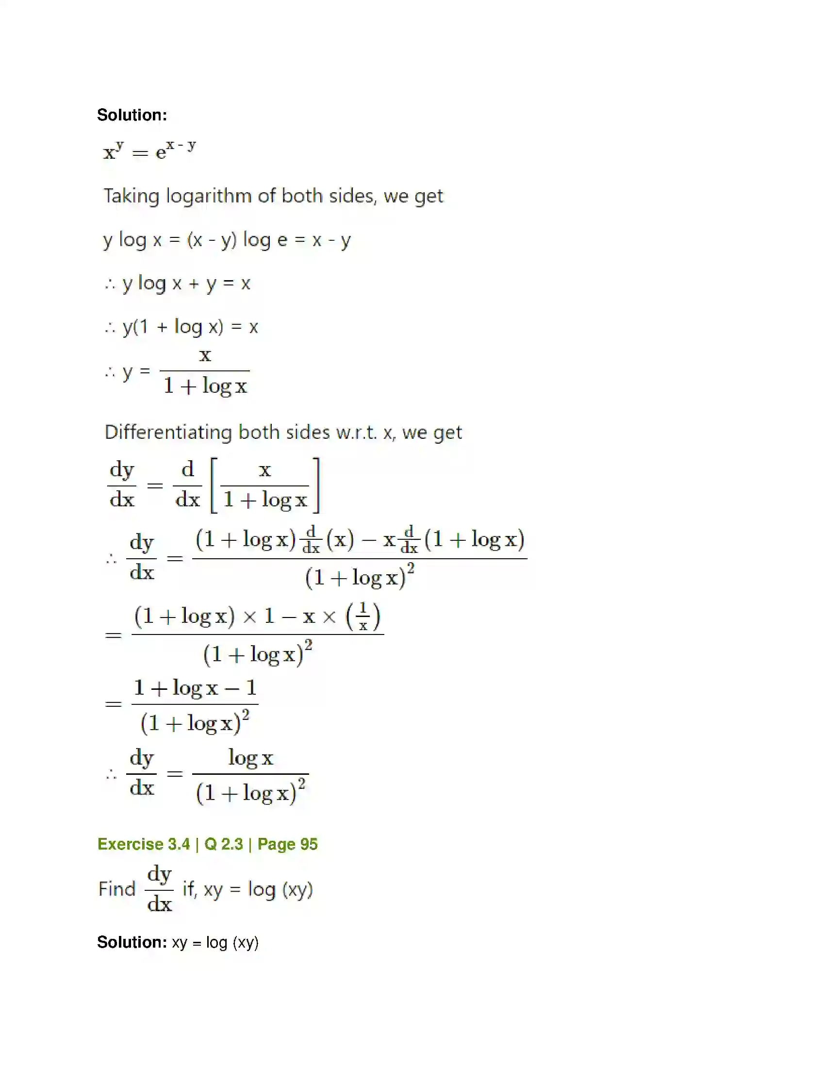 Maharashtra Board Class 12th Mathematics & Statistics-1 (Commerce) Differentiation Solution 25