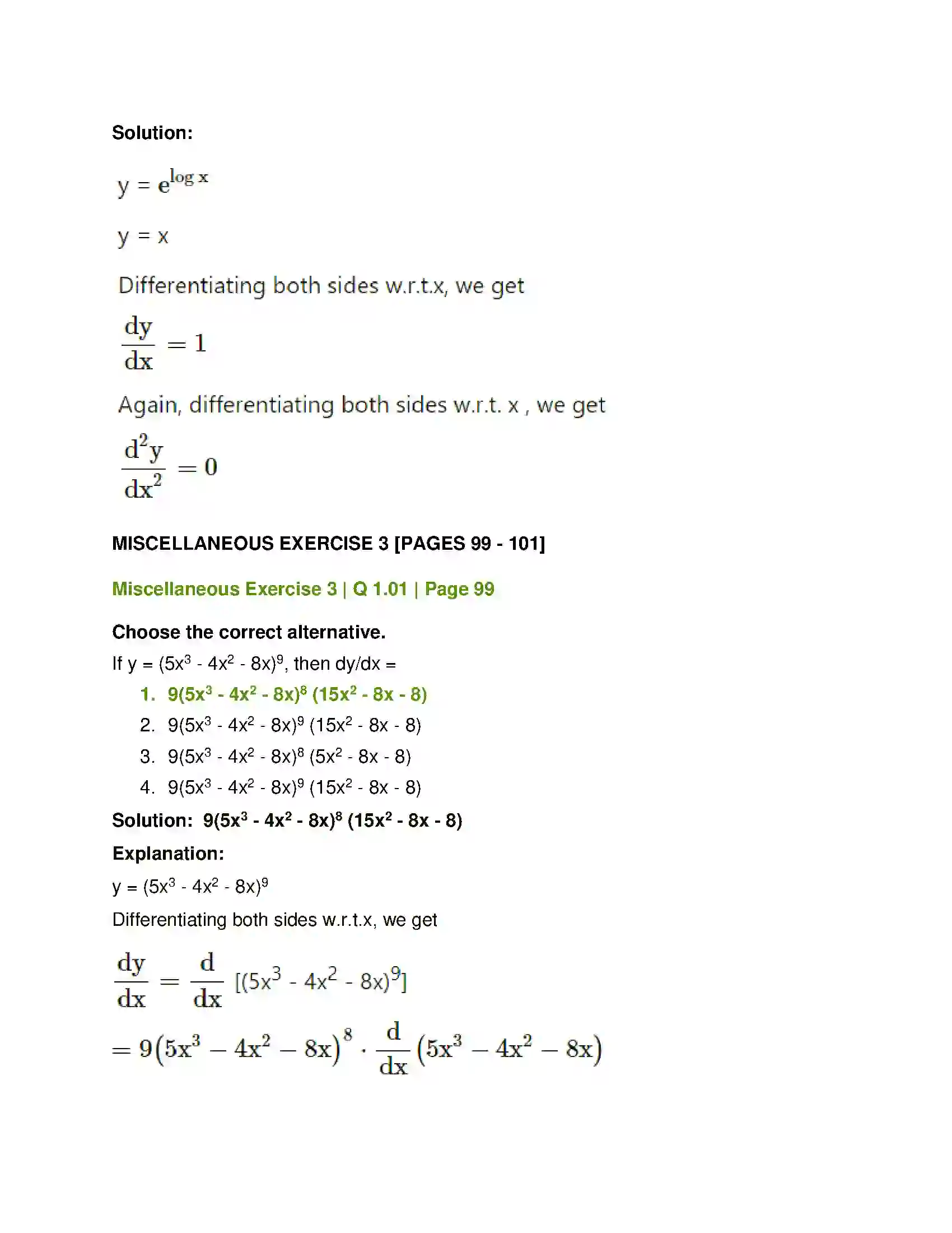 Maharashtra Board Class 12th Mathematics & Statistics-1 (Commerce) Differentiation Solution 41
