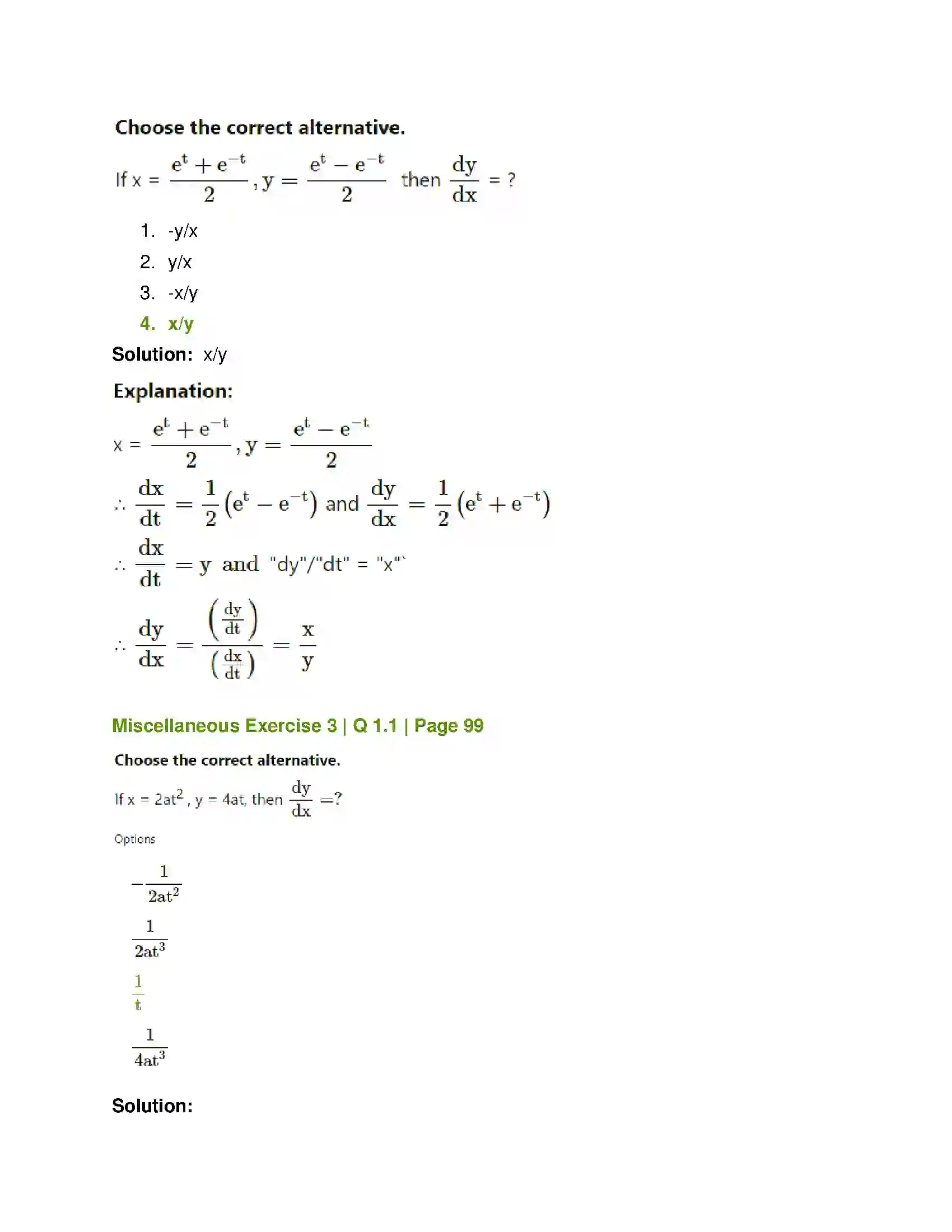 Maharashtra Board Class 12th Mathematics & Statistics-1 (Commerce) Differentiation Solution 48